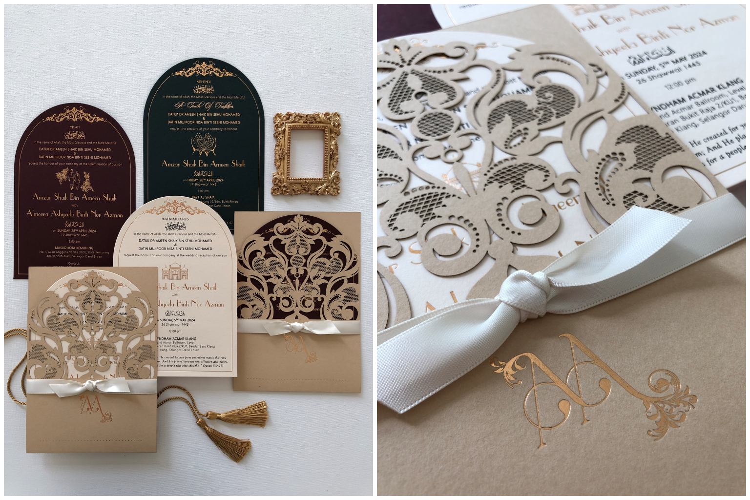 Handmade Feel, High Tech Look Laser Cut Wedding Invitations