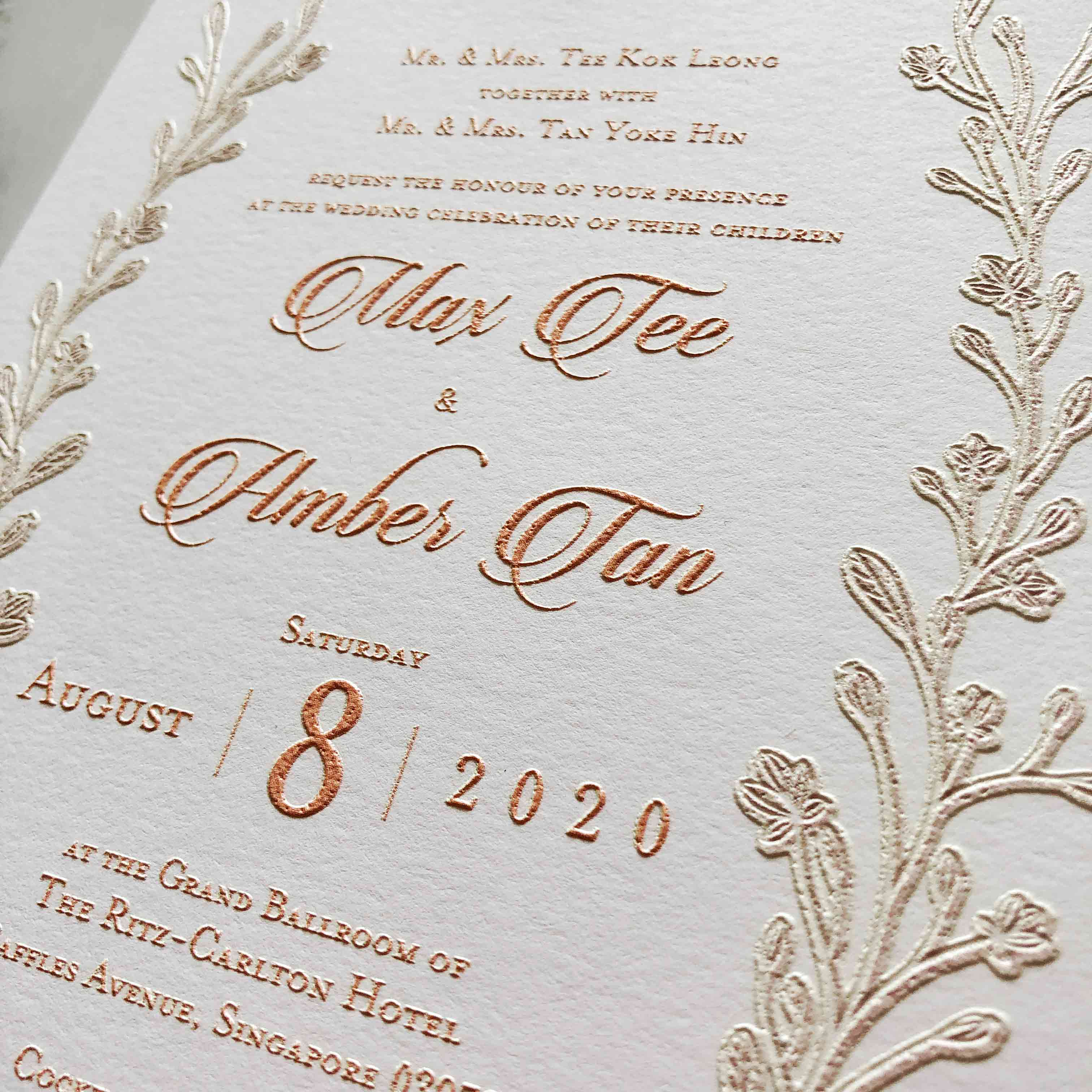 Raised Print Wedding Invitation Malaysia