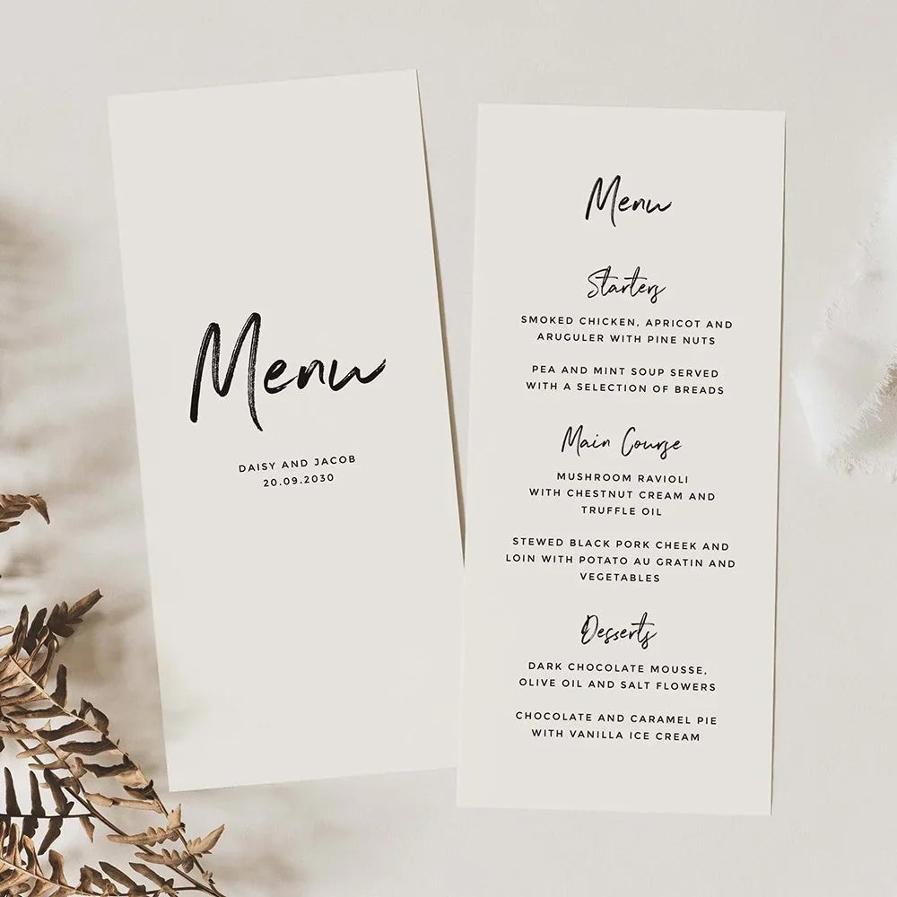 Wedding Menu Card