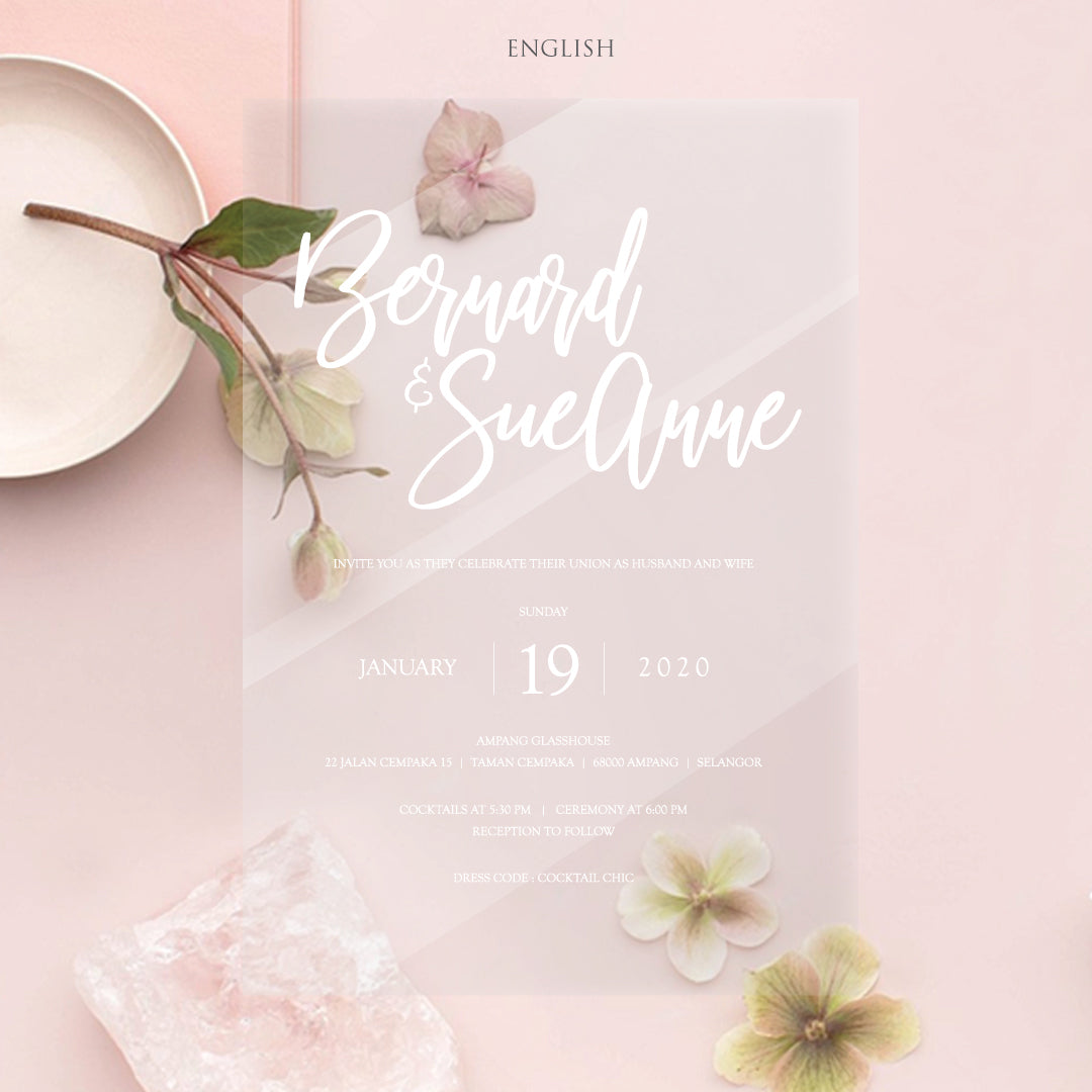 Acrylic Wedding Invitation (WHITE INK)