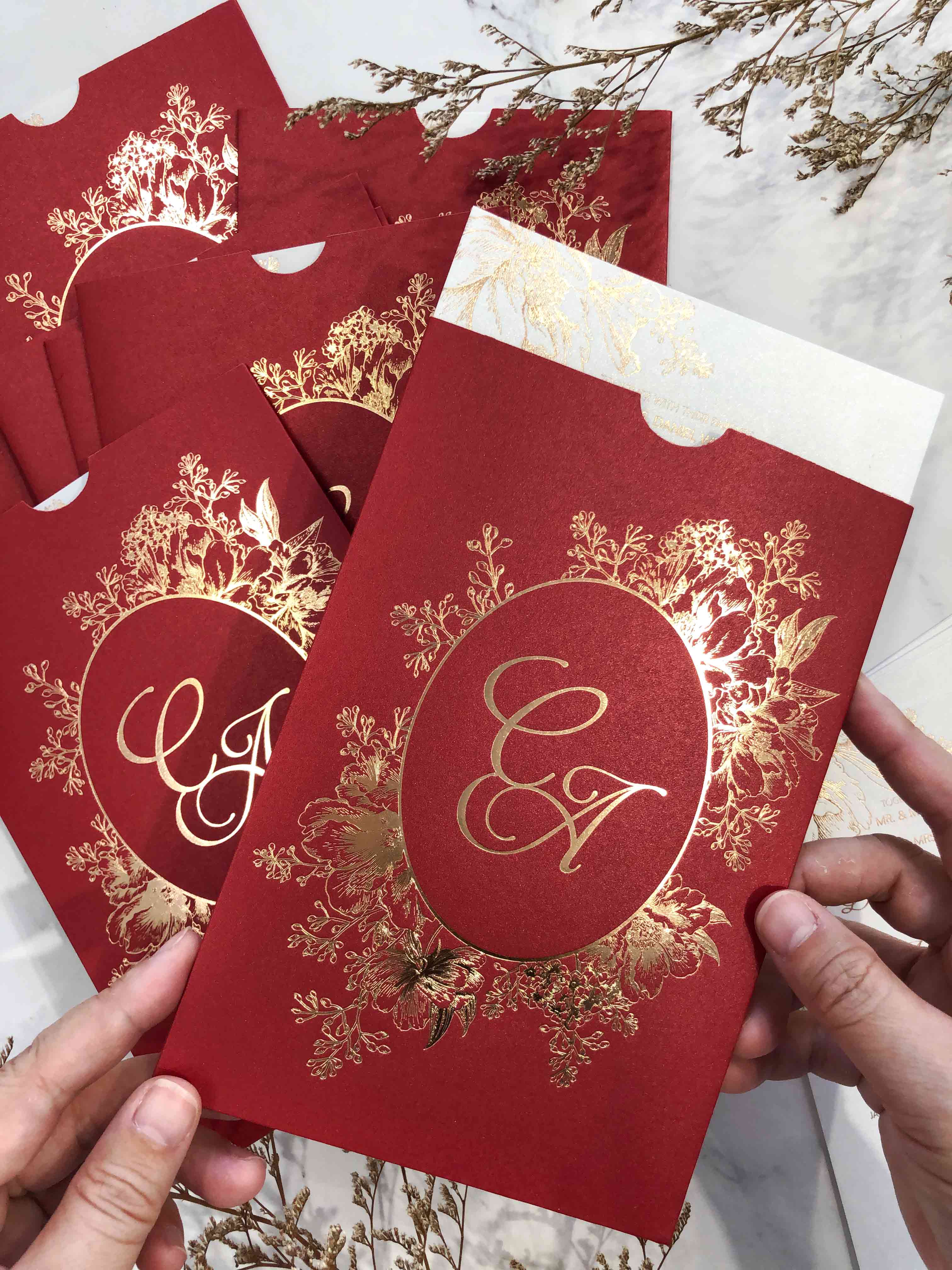 Real Foil Wedding Invitation (Pocket)