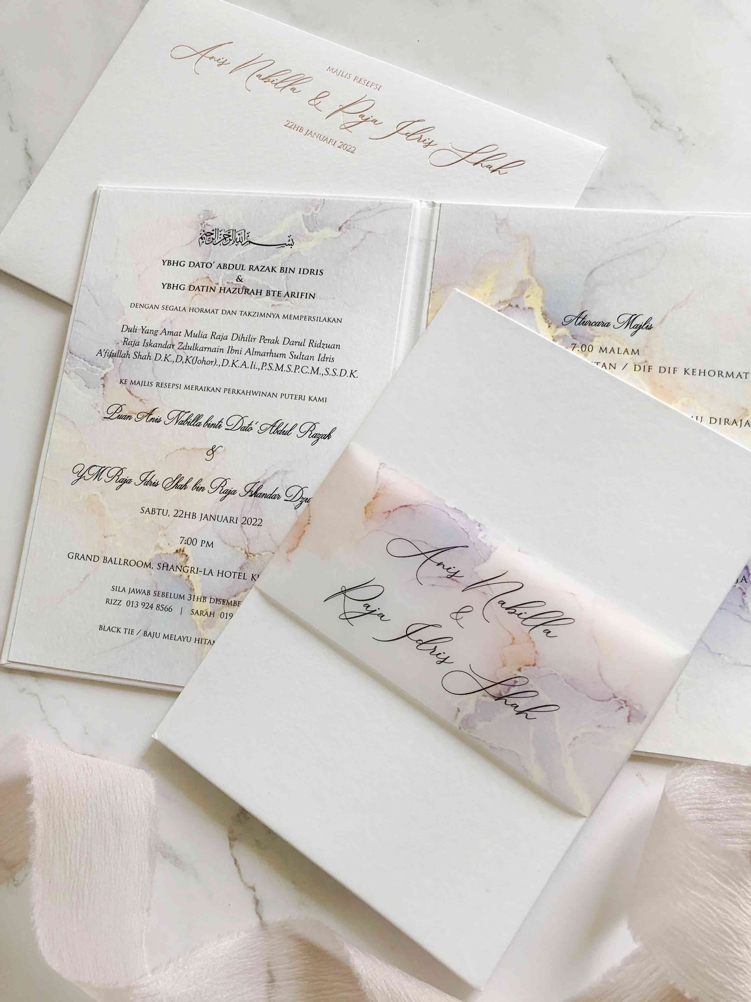 Keepsake Hardcover Wedding Invitation | No. 027 Puan Anis & YM Raja Idris