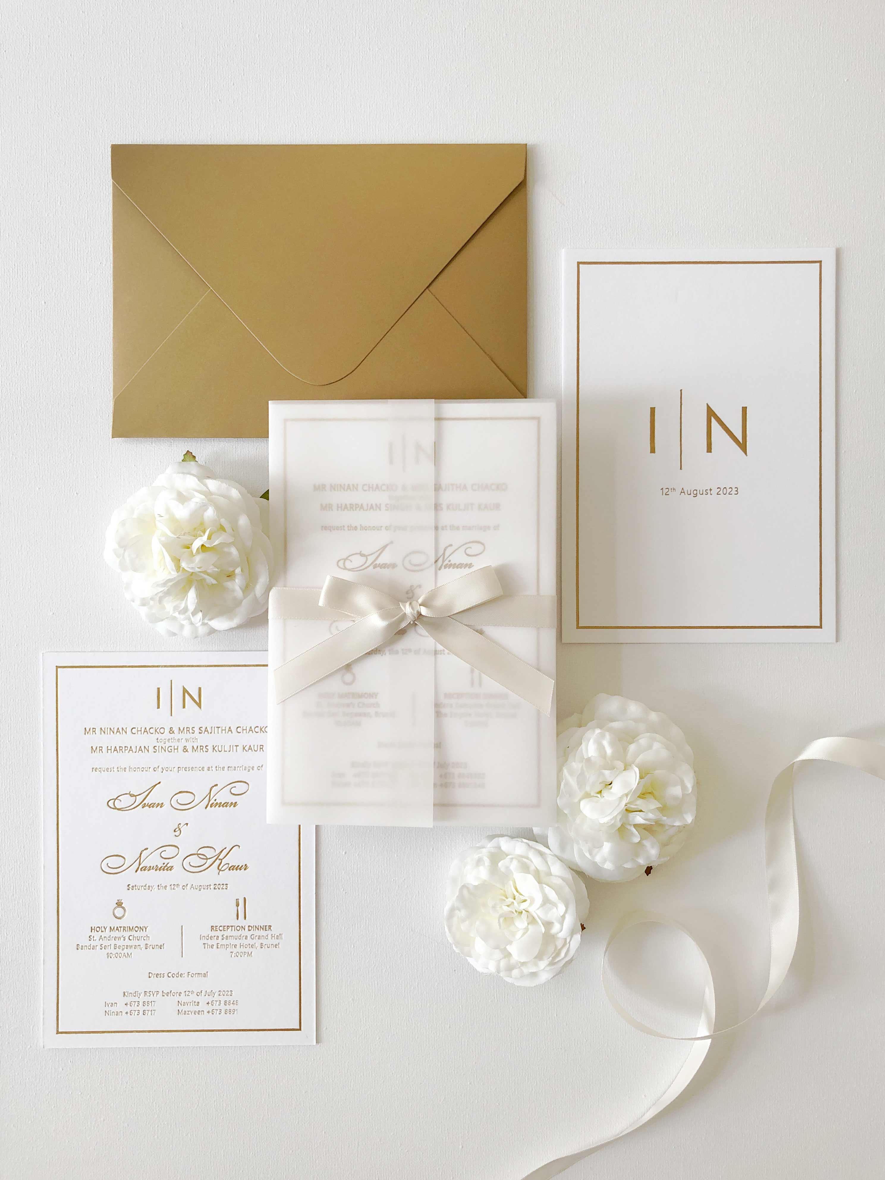 Keepsake Heavyweight Cotton 600gsm Wedding Invitation | No. 025 Ivan & Navrita