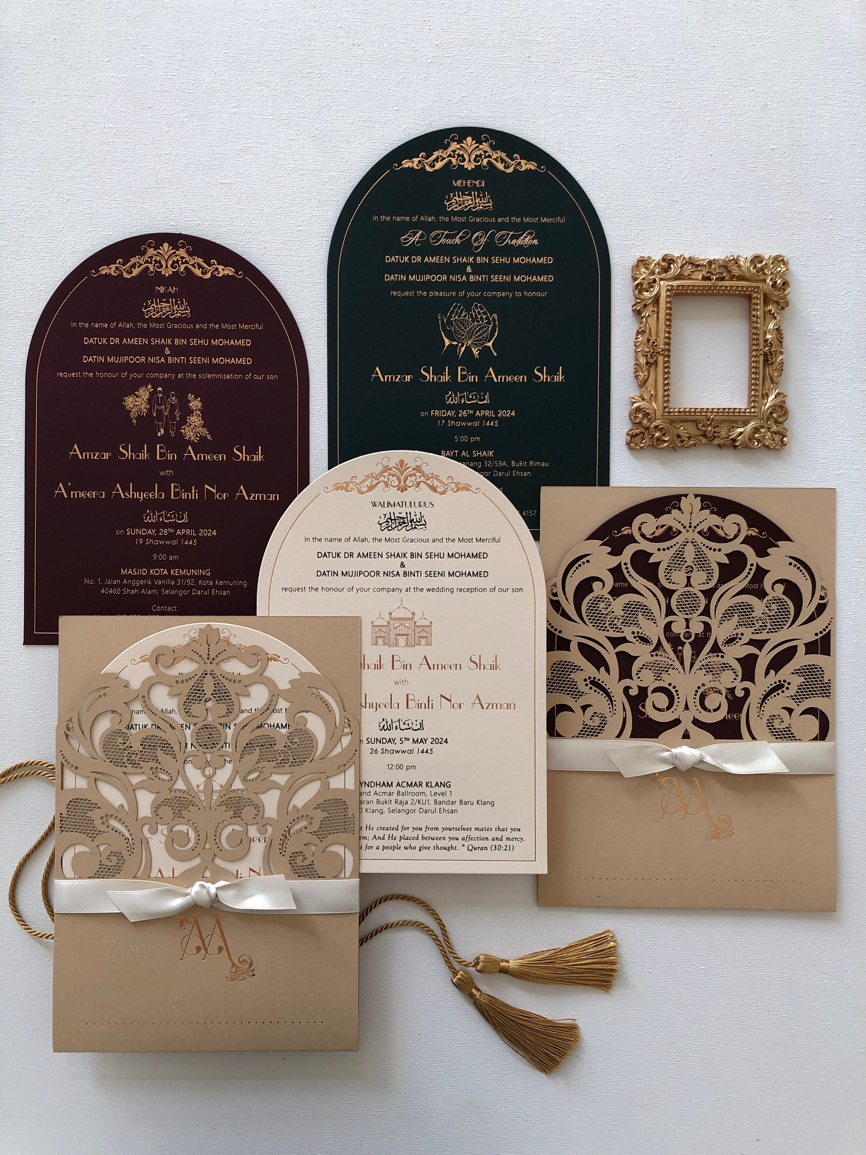 Keepsake Laser Cut Wedding Invitation | No. 006 Amzar & Ameera