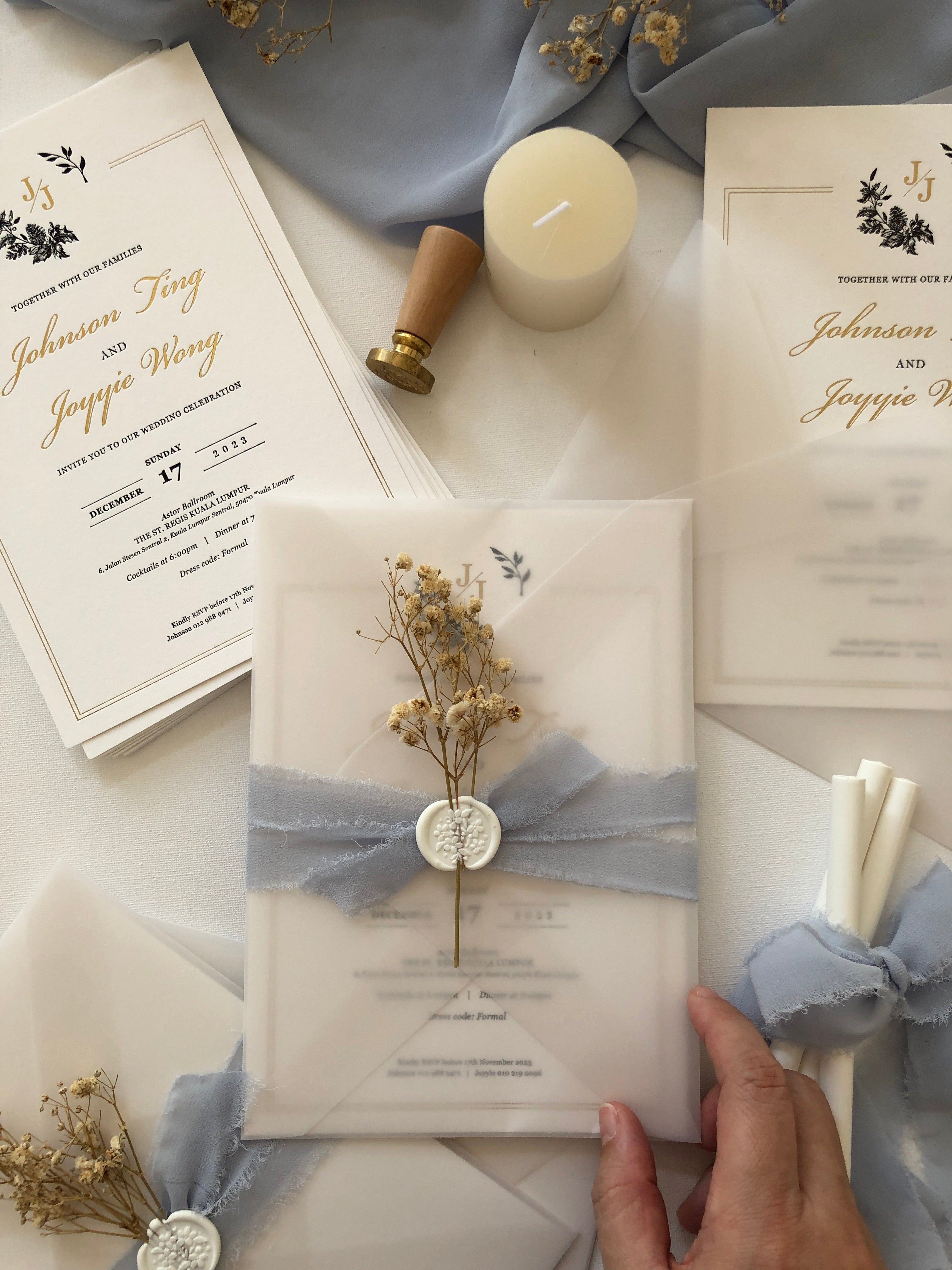 Keepsake Letterpress Wedding Invitation | No. 007 Johnson & Joyyie