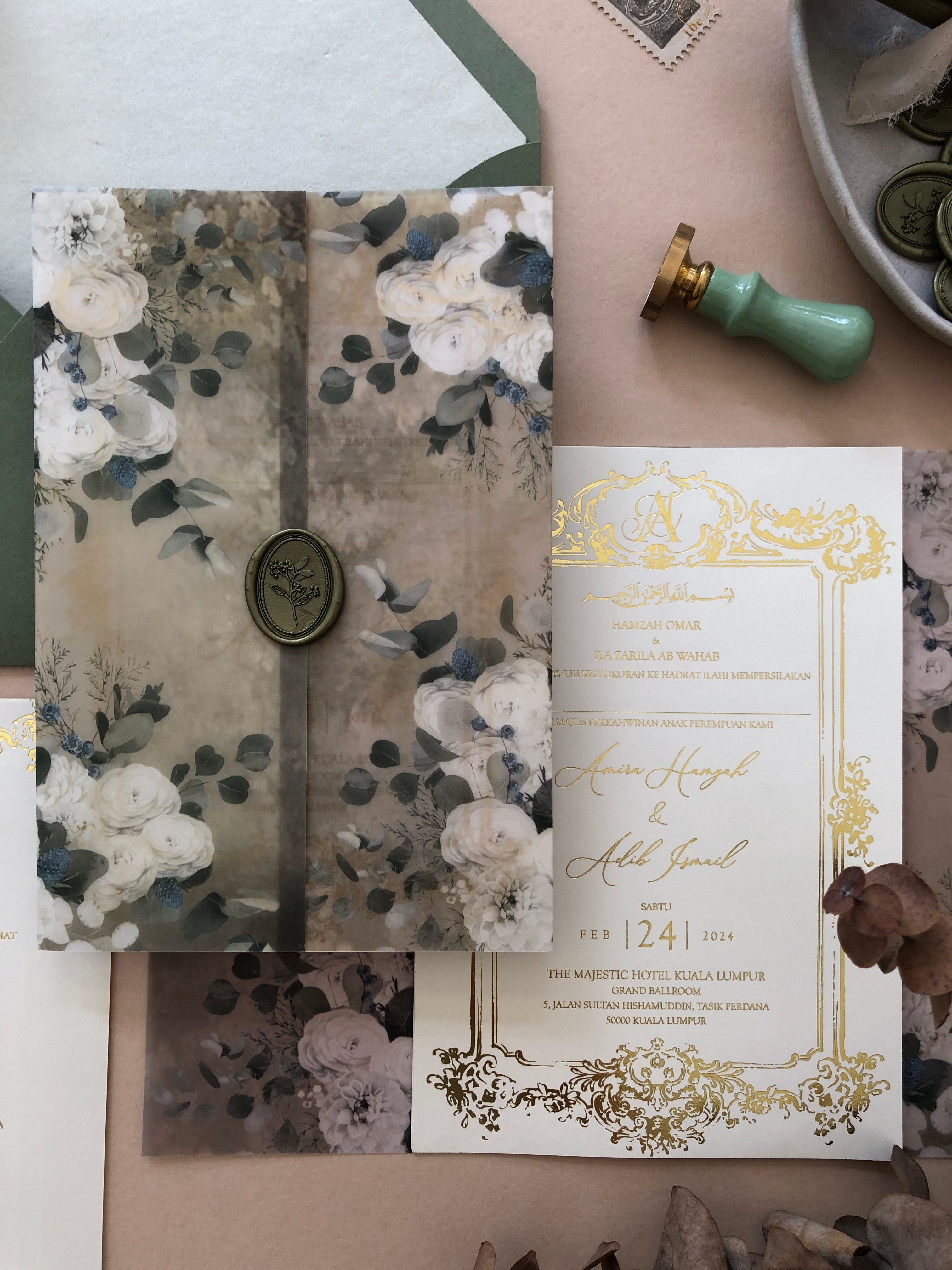 Keepsake Vellum Wedding Invitation | No. 004 Amira & Adib