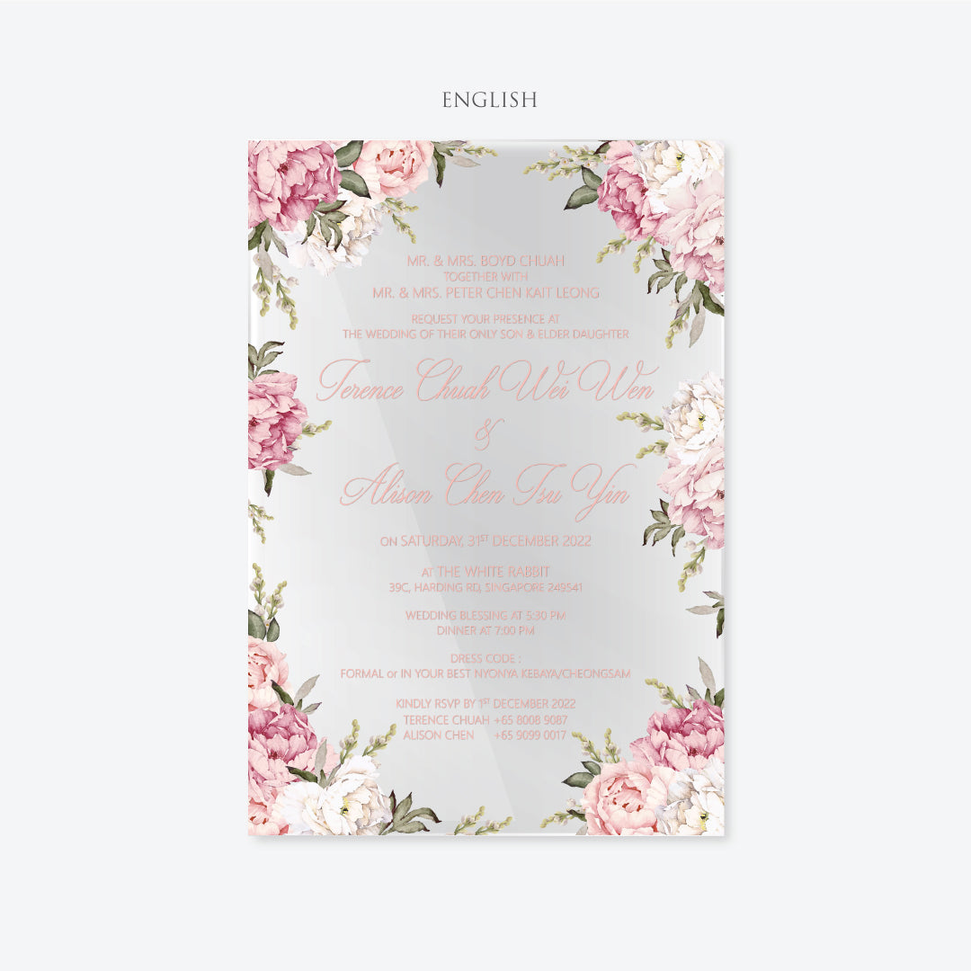 Acrylic Wedding Invitation (ELEGANT COLOUR)