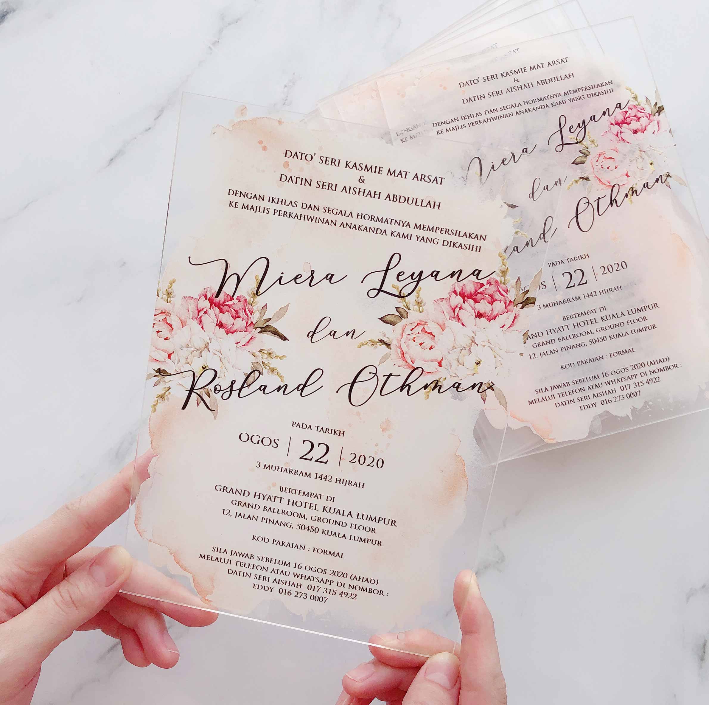 Acrylic Wedding Invitation (ELEGANT COLOUR)
