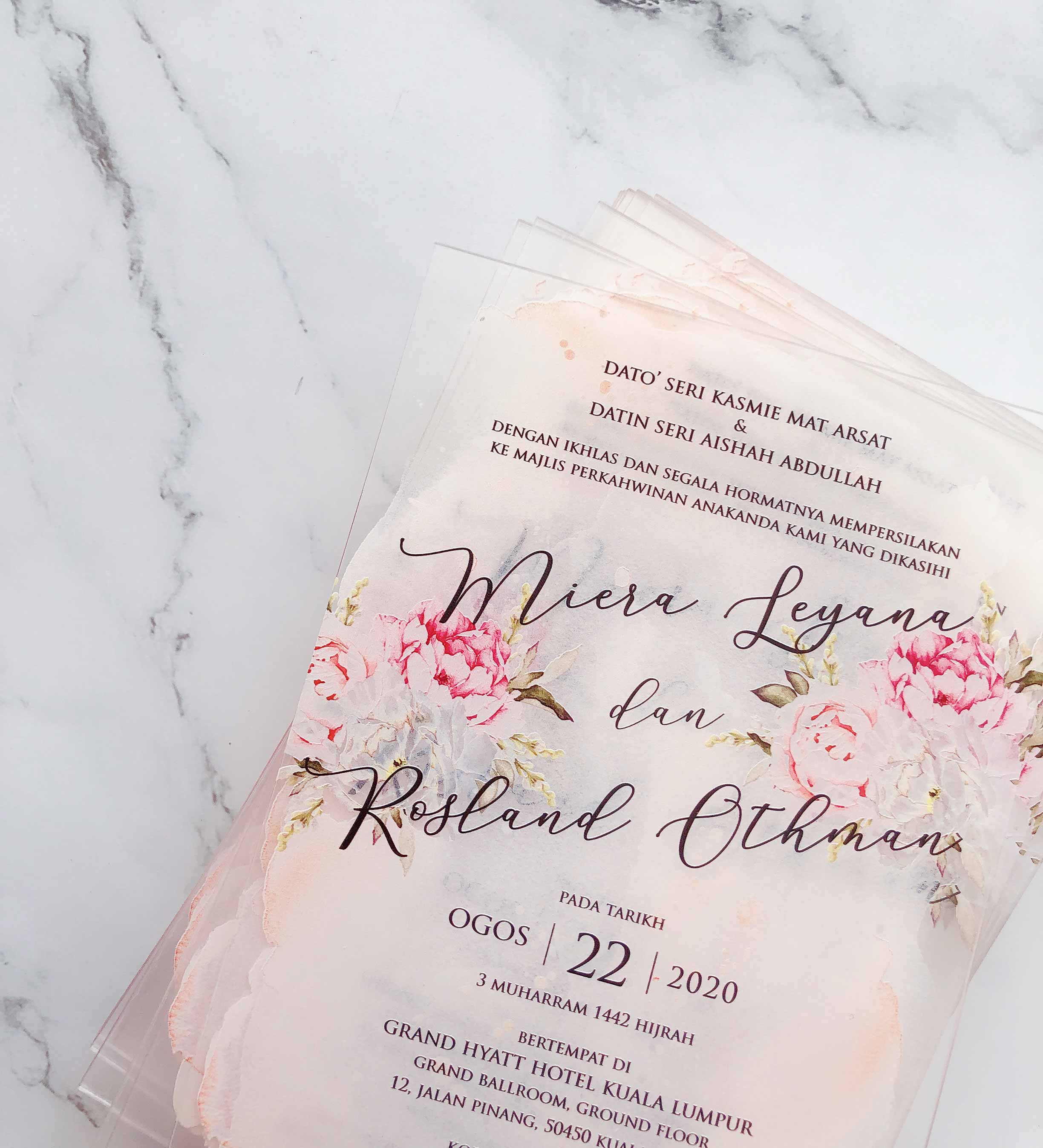 Acrylic Wedding Invitation (ELEGANT COLOUR)