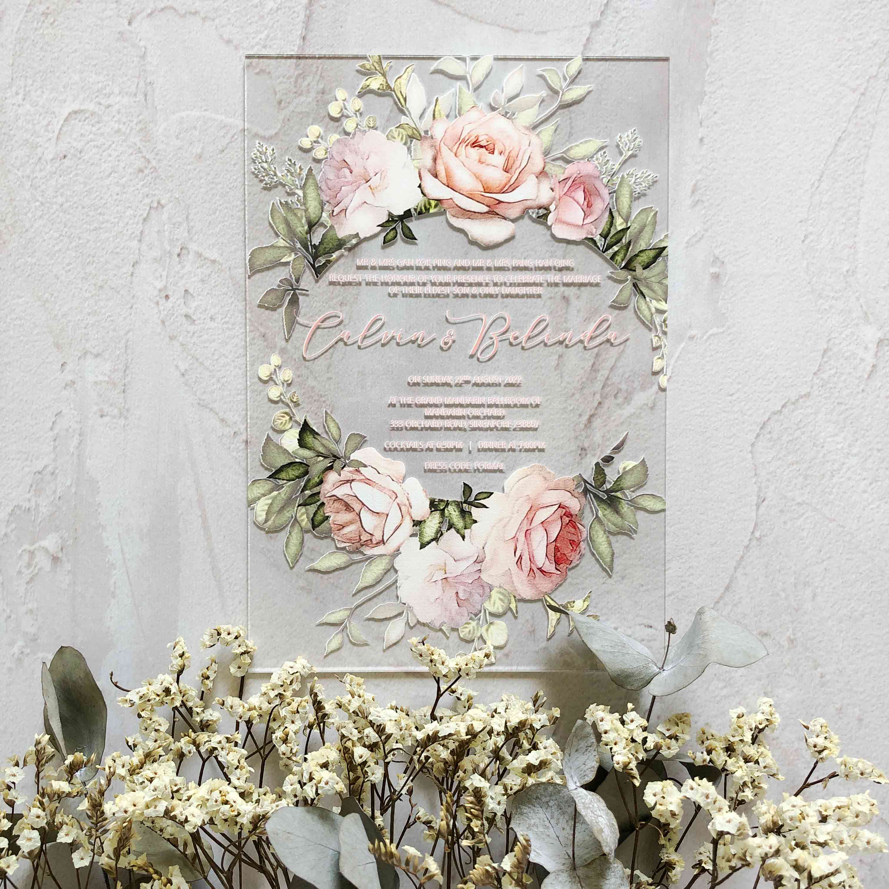 Acrylic Wedding Invitation (Elegant Colour)