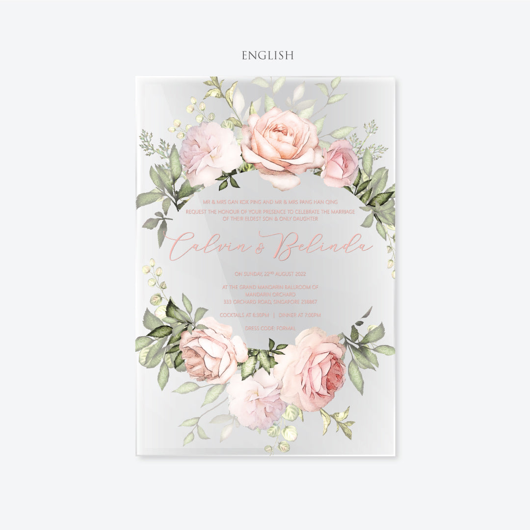 Acrylic Wedding Invitation (ELEGANT COLOUR)