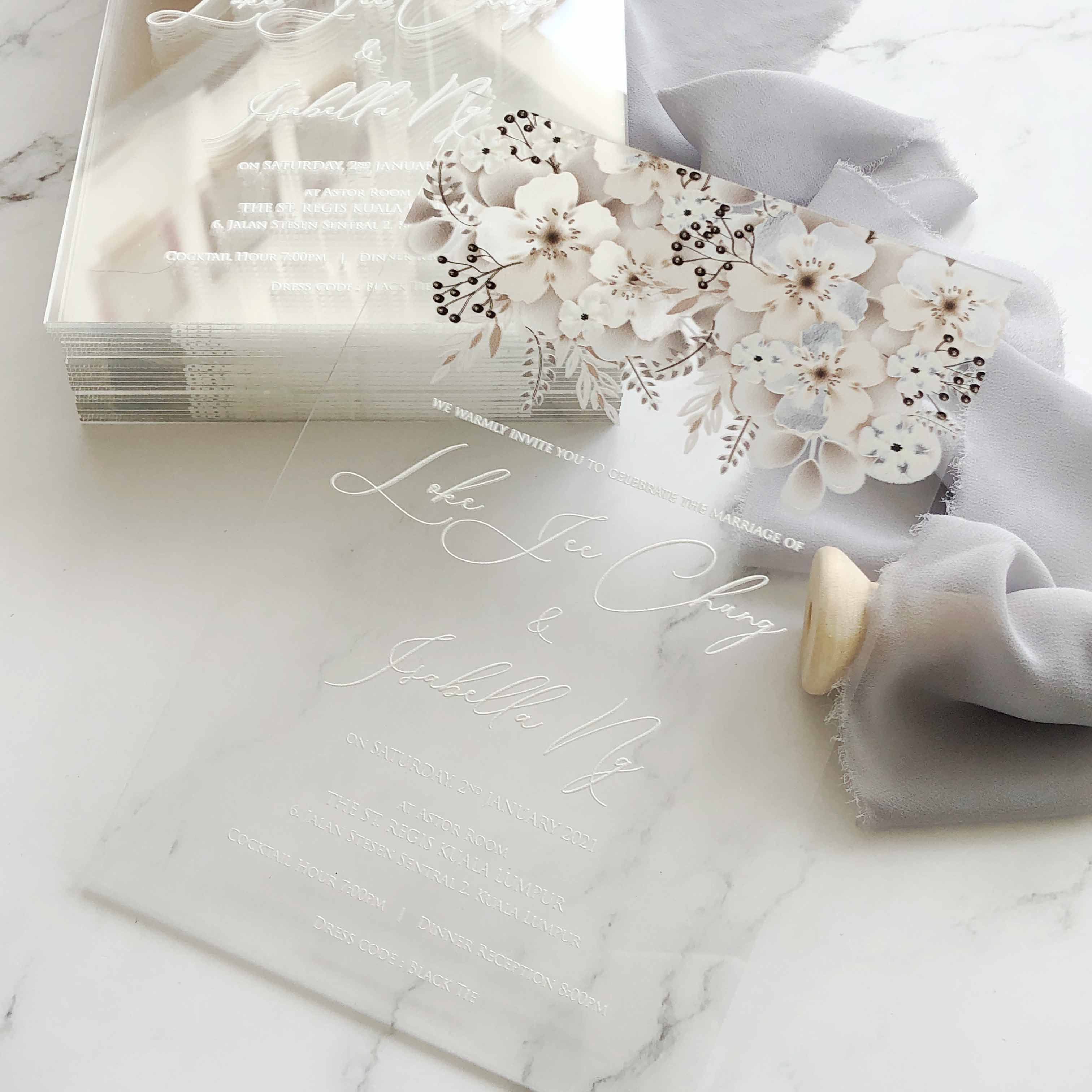 Acrylic Wedding Invitation (ELEGANT COLOUR)