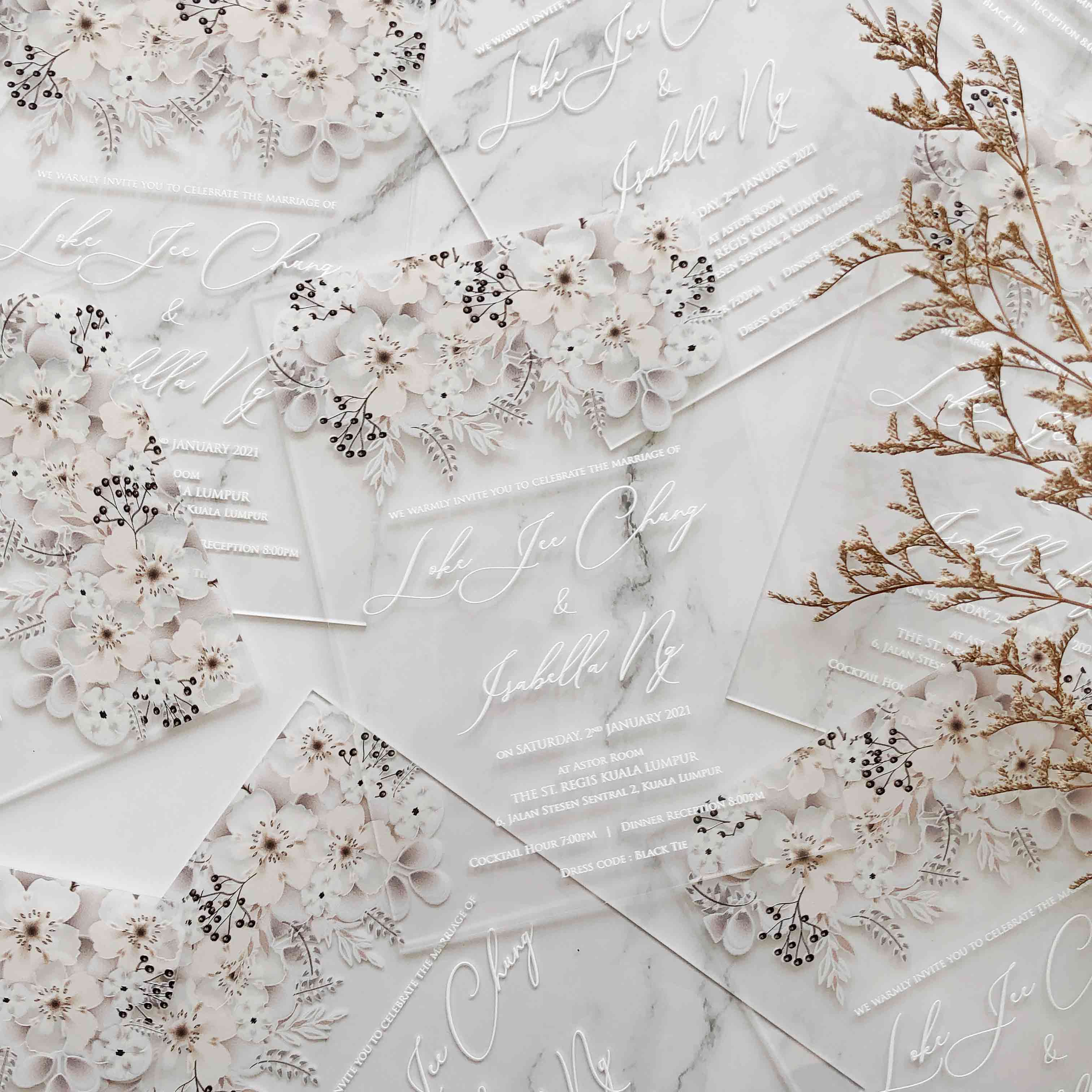 Acrylic Wedding Invitation (ELEGANT COLOUR)