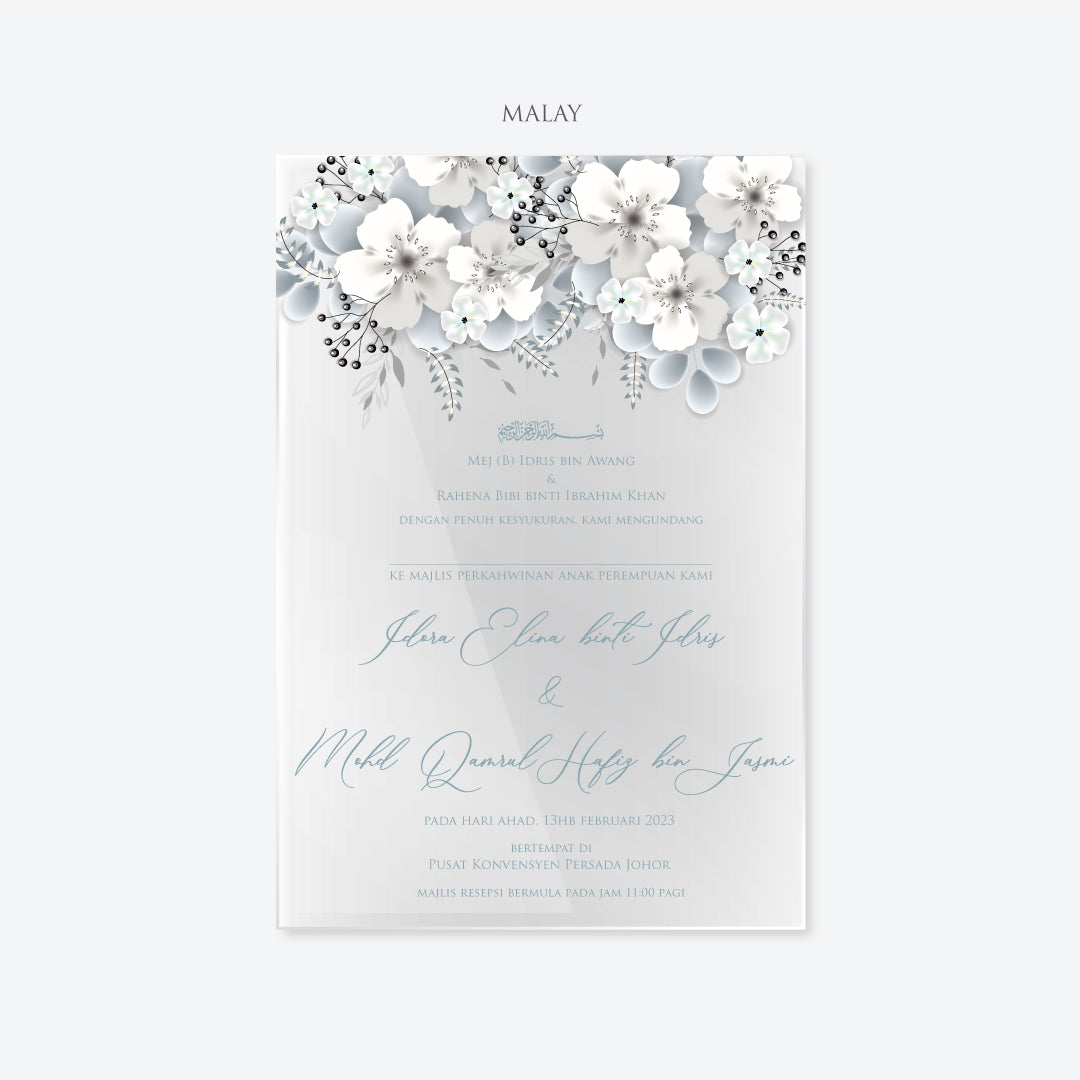 Acrylic Wedding Invitation (ELEGANT COLOUR)