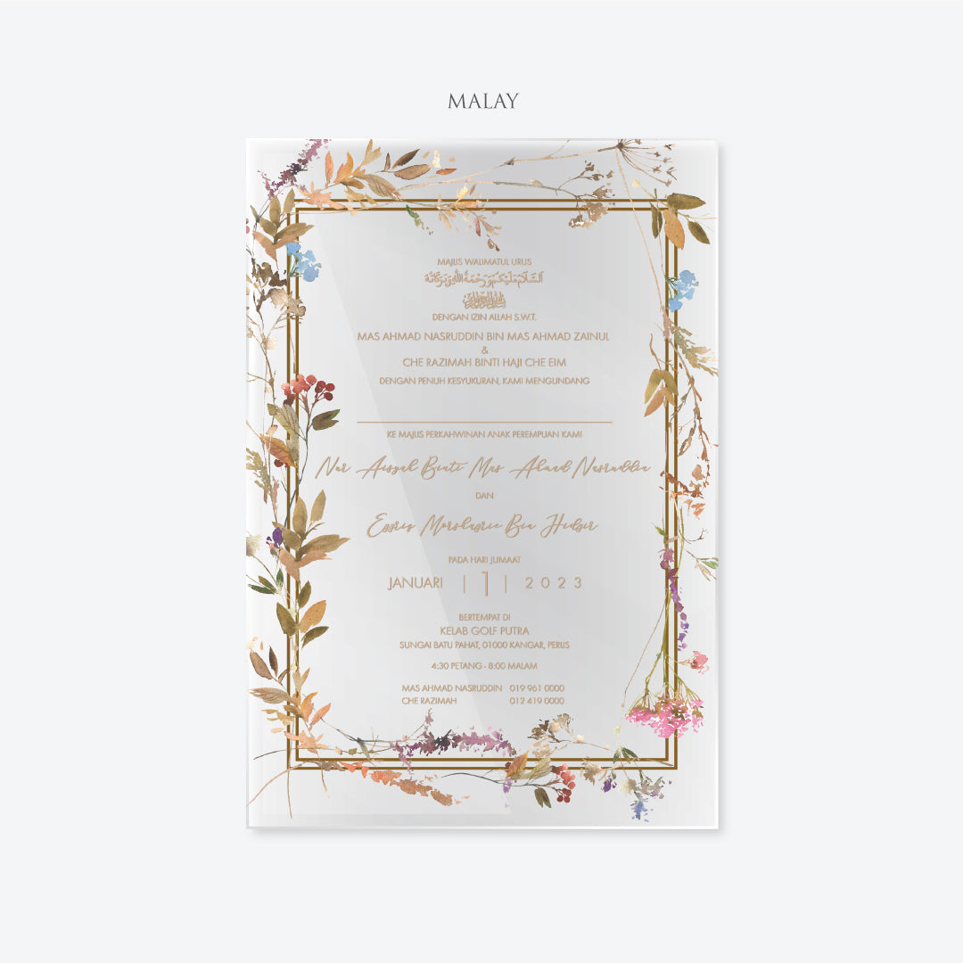Acrylic Wedding Invitation (Elegant Colour)