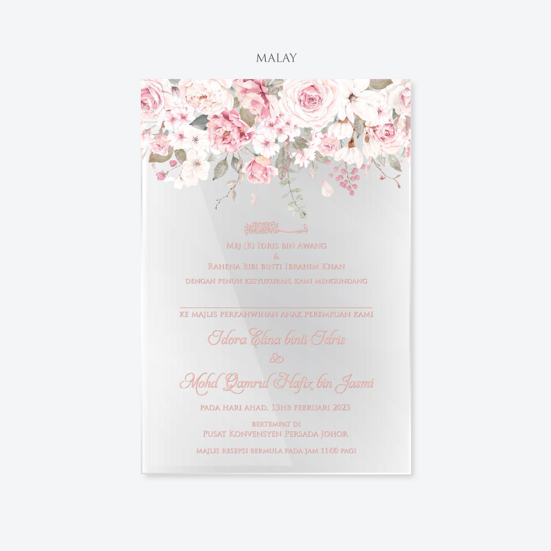 Acrylic Wedding Invitation (ELEGANT COLOUR)