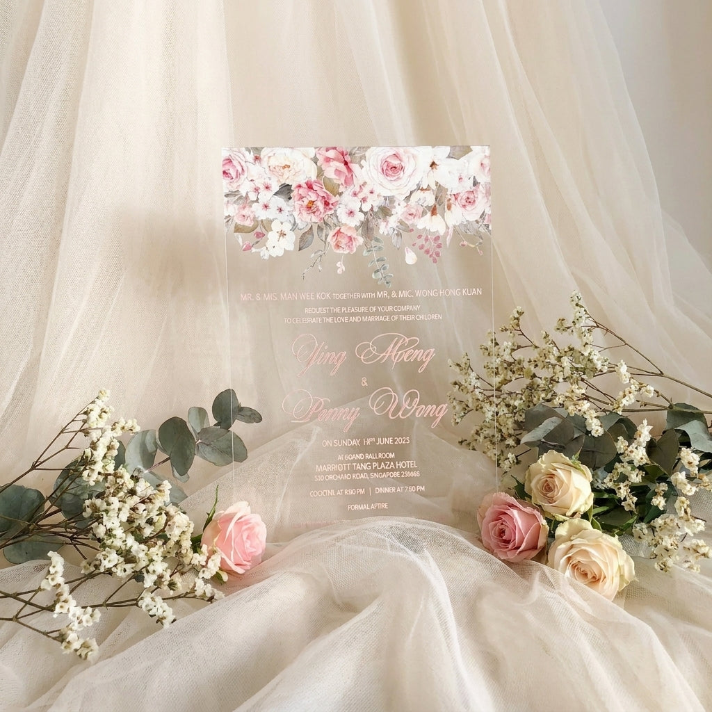 Acrylic Wedding Invitation (Elegant Colour)