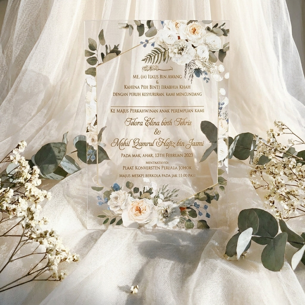 Acrylic Wedding Invitation (Elegant Colour)