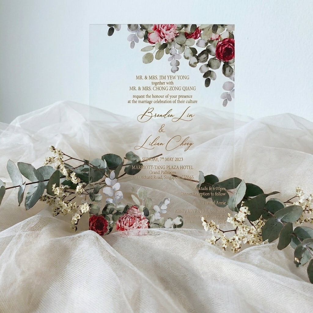 Acrylic Wedding Invitation (Elegant Colour)