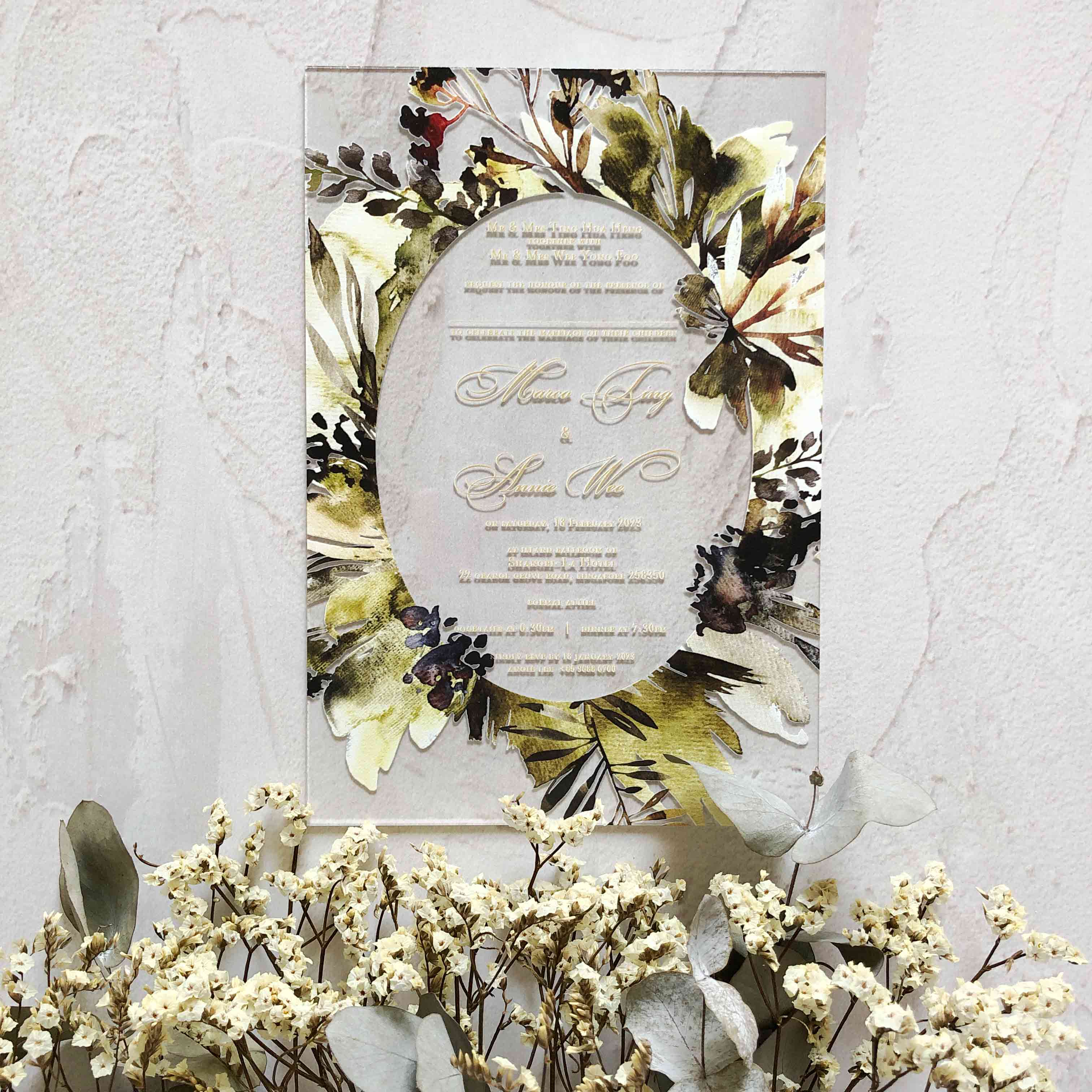 Acrylic Wedding Invitation (Elegant Colour)