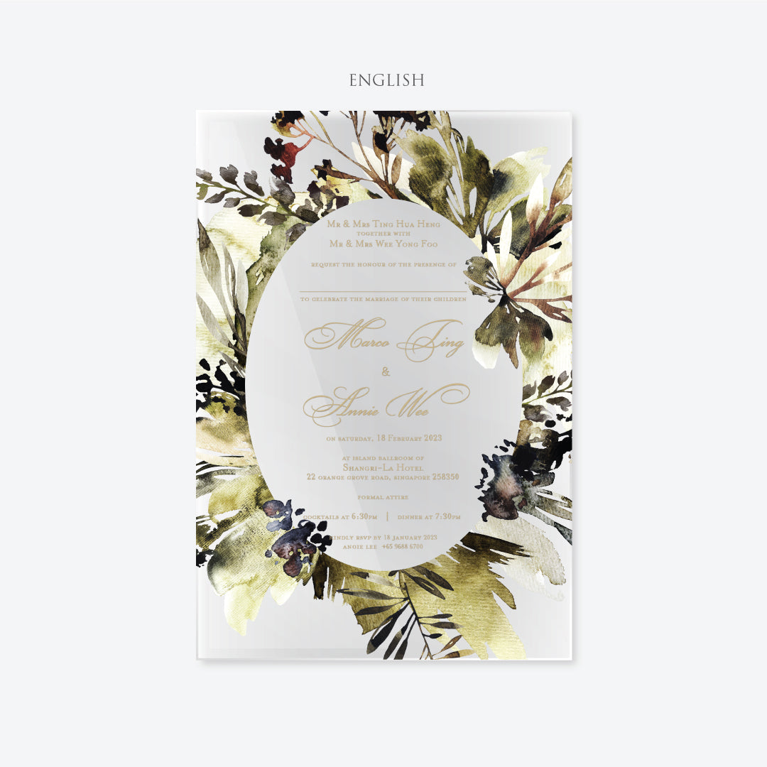 Acrylic Wedding Invitation (Elegant Colour)