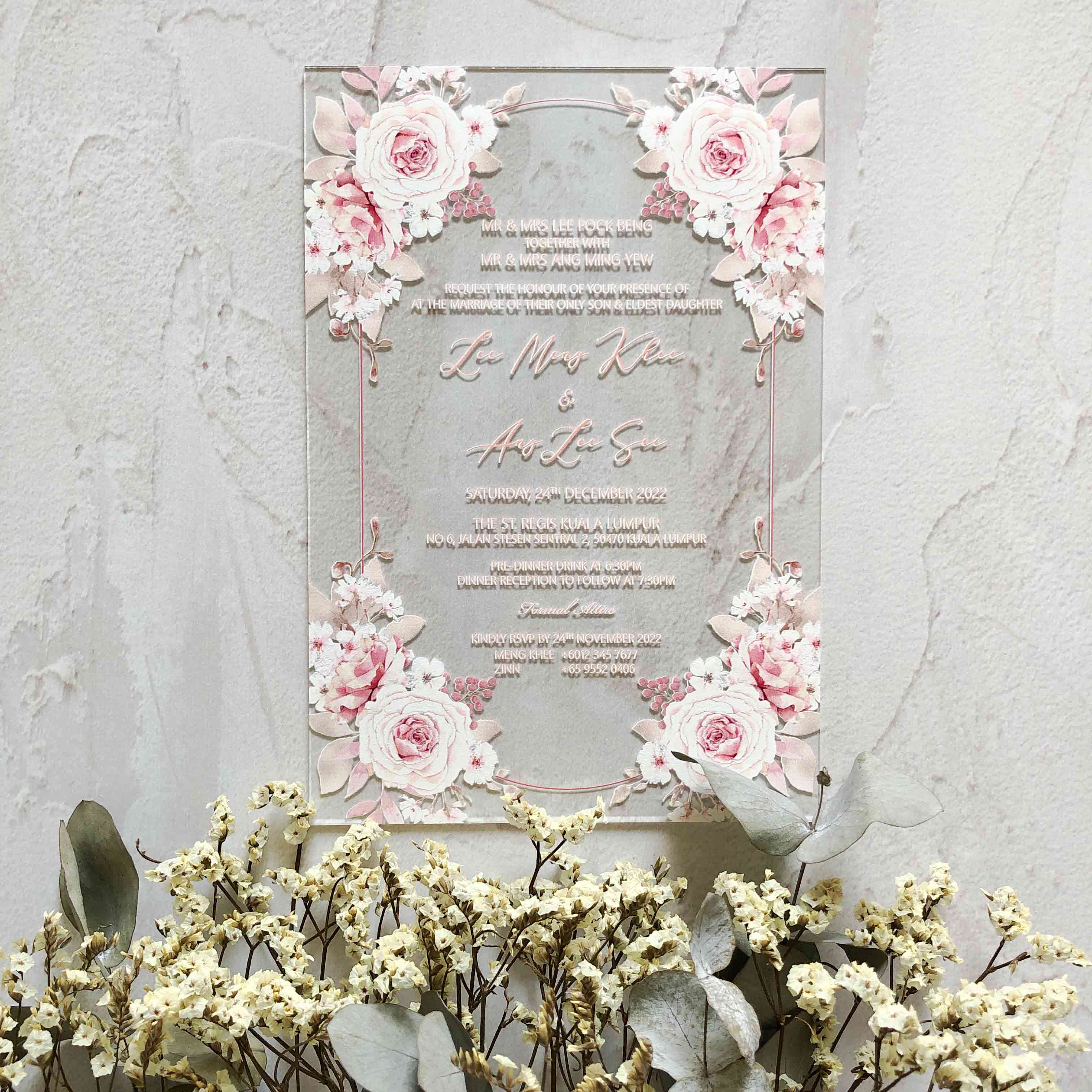 Acrylic Wedding Invitation (ELEGANT COLOUR)