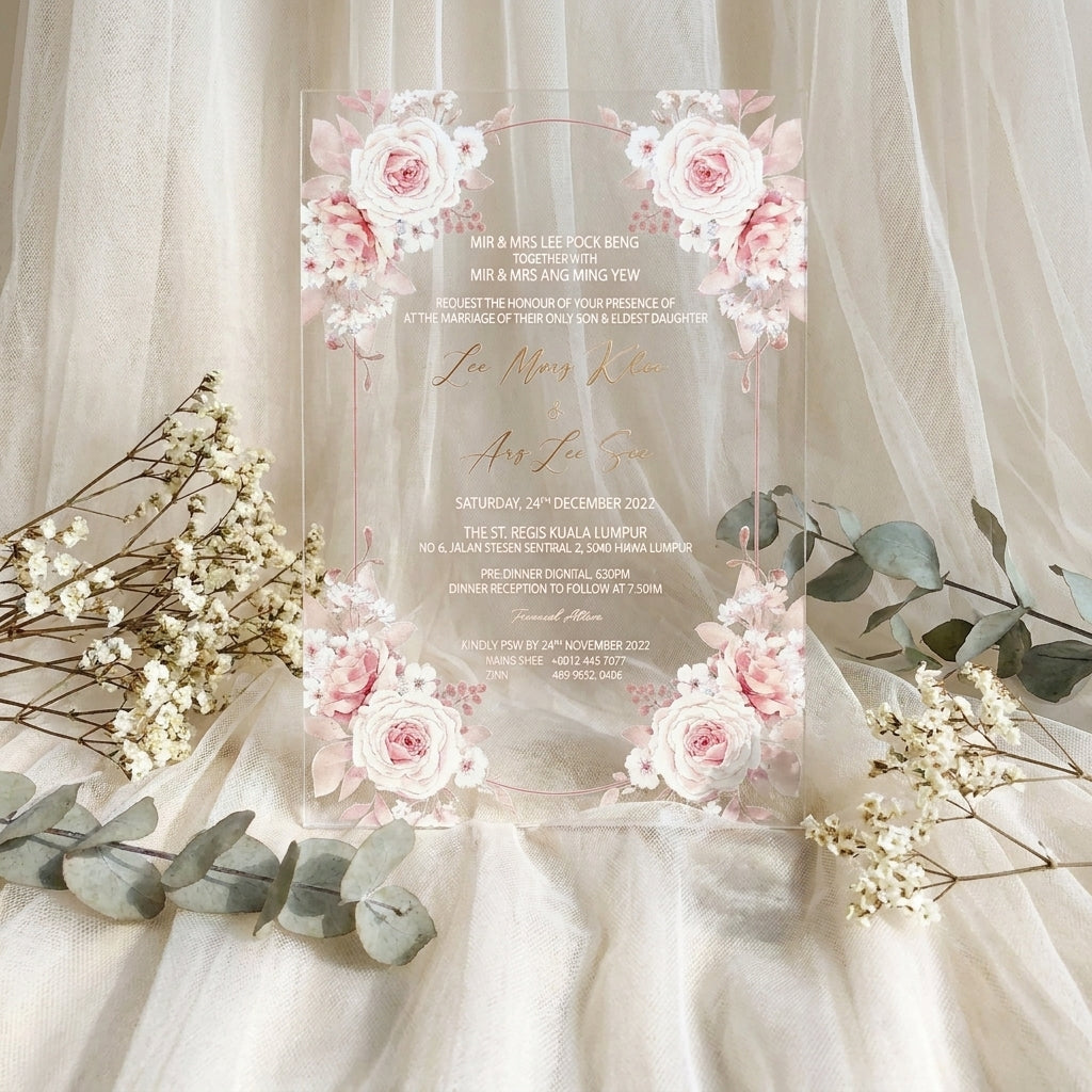 Acrylic Wedding Invitation (Elegant Colour)