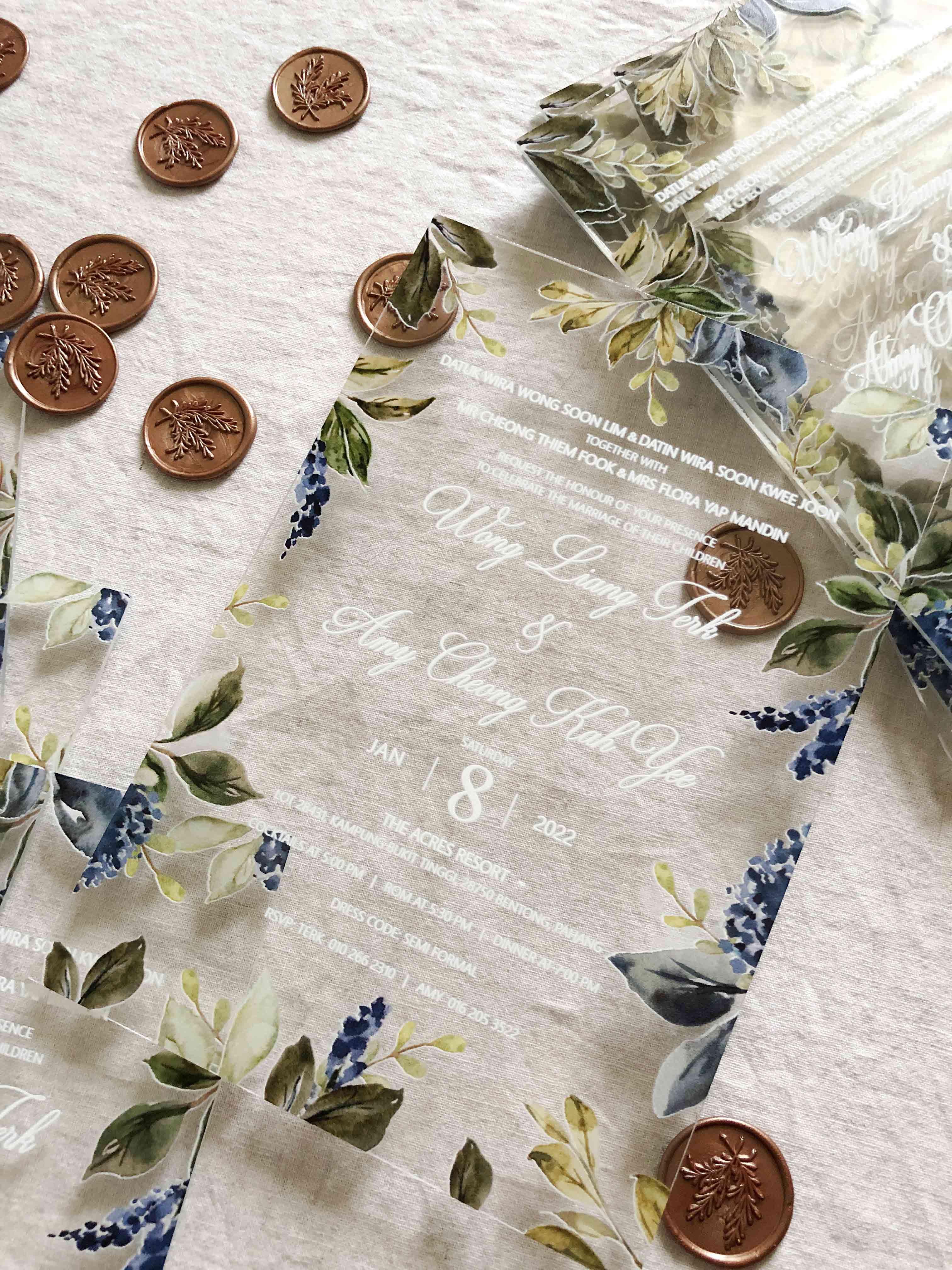 Acrylic Wedding Invitation (ELEGANT COLOUR)