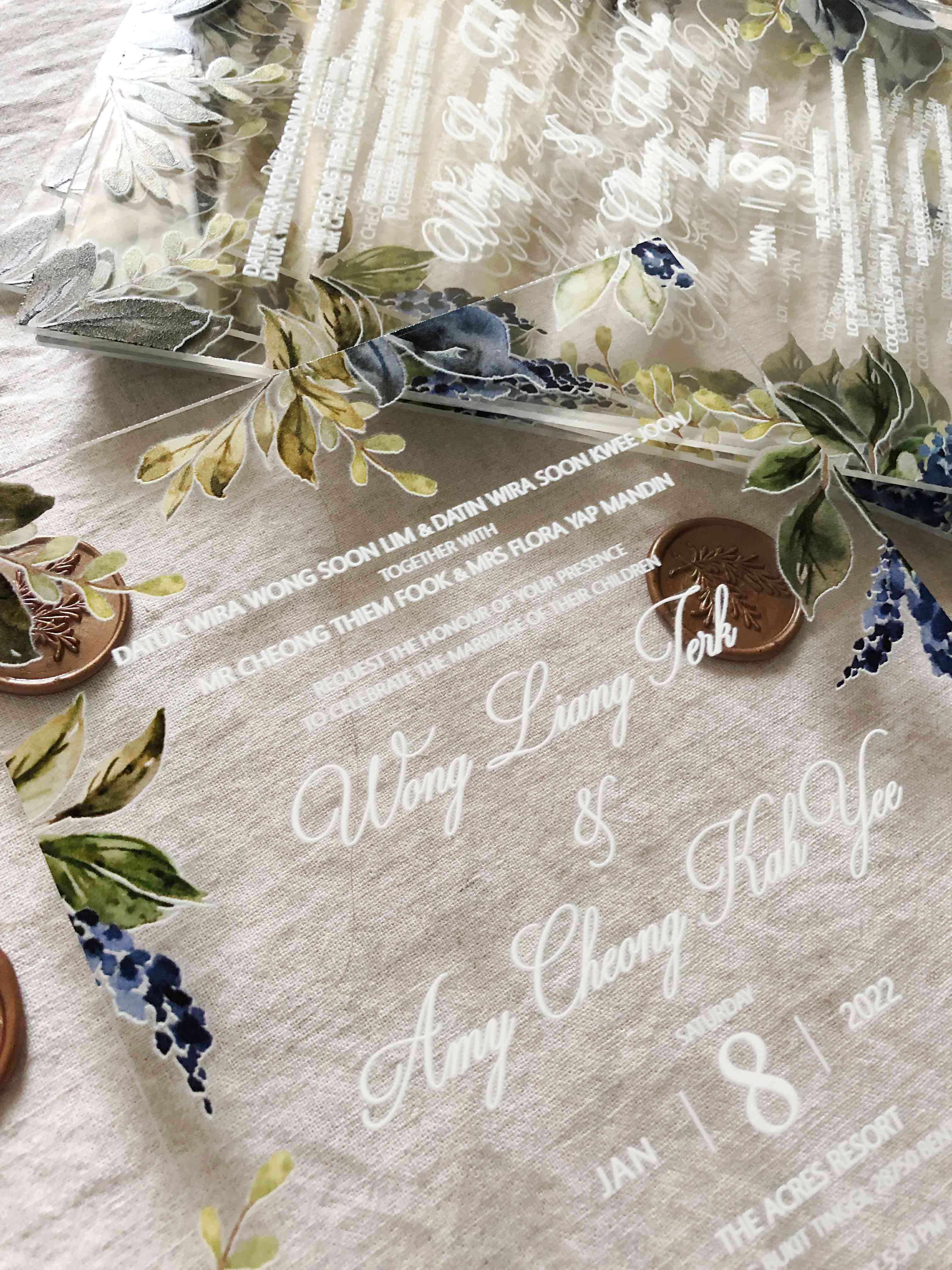Acrylic Wedding Invitation (ELEGANT COLOUR)