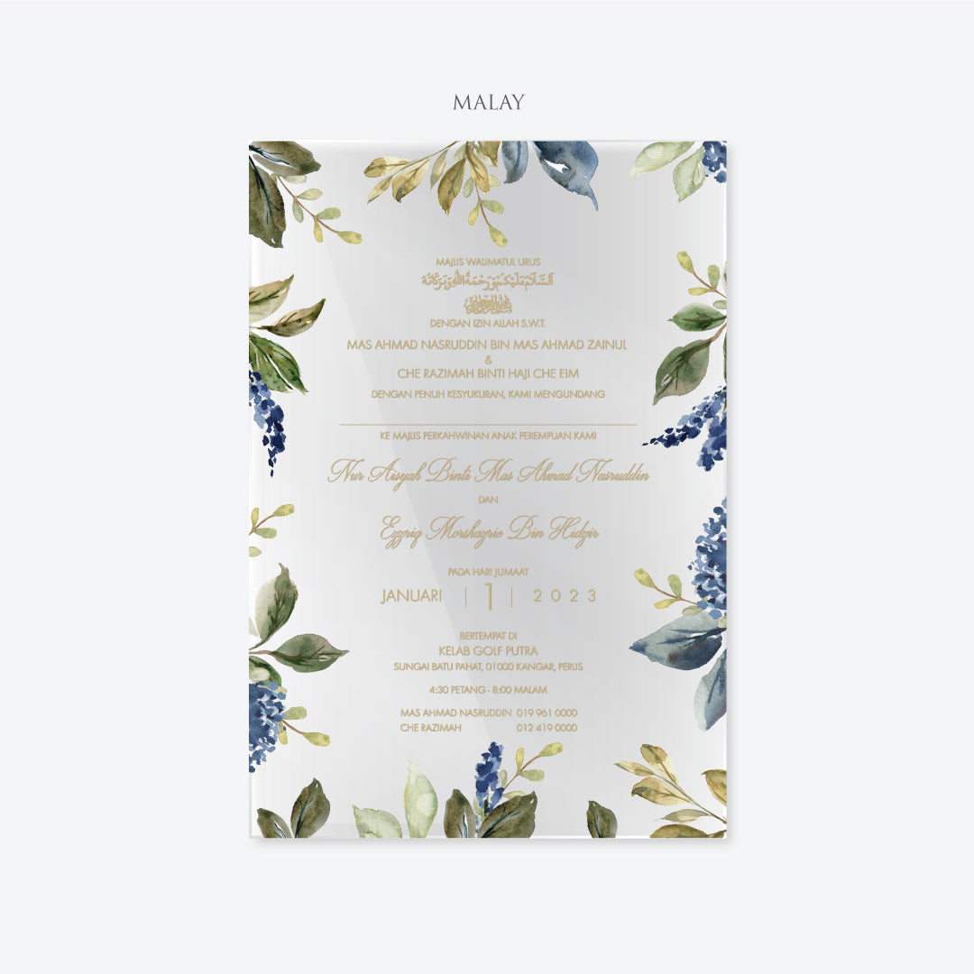 Acrylic Wedding Invitation (Elegant Colour)