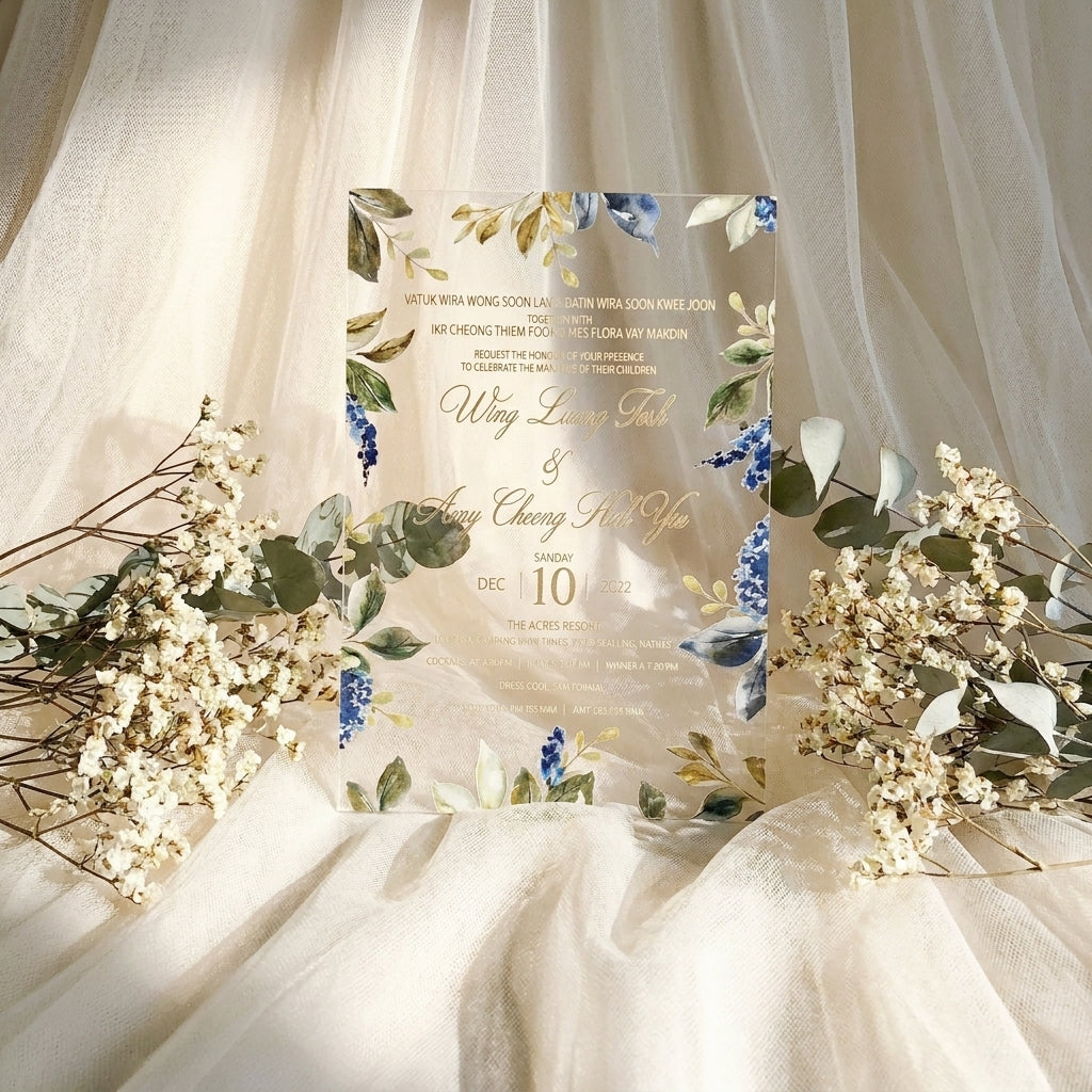 Acrylic Wedding Invitation (Elegant Colour)
