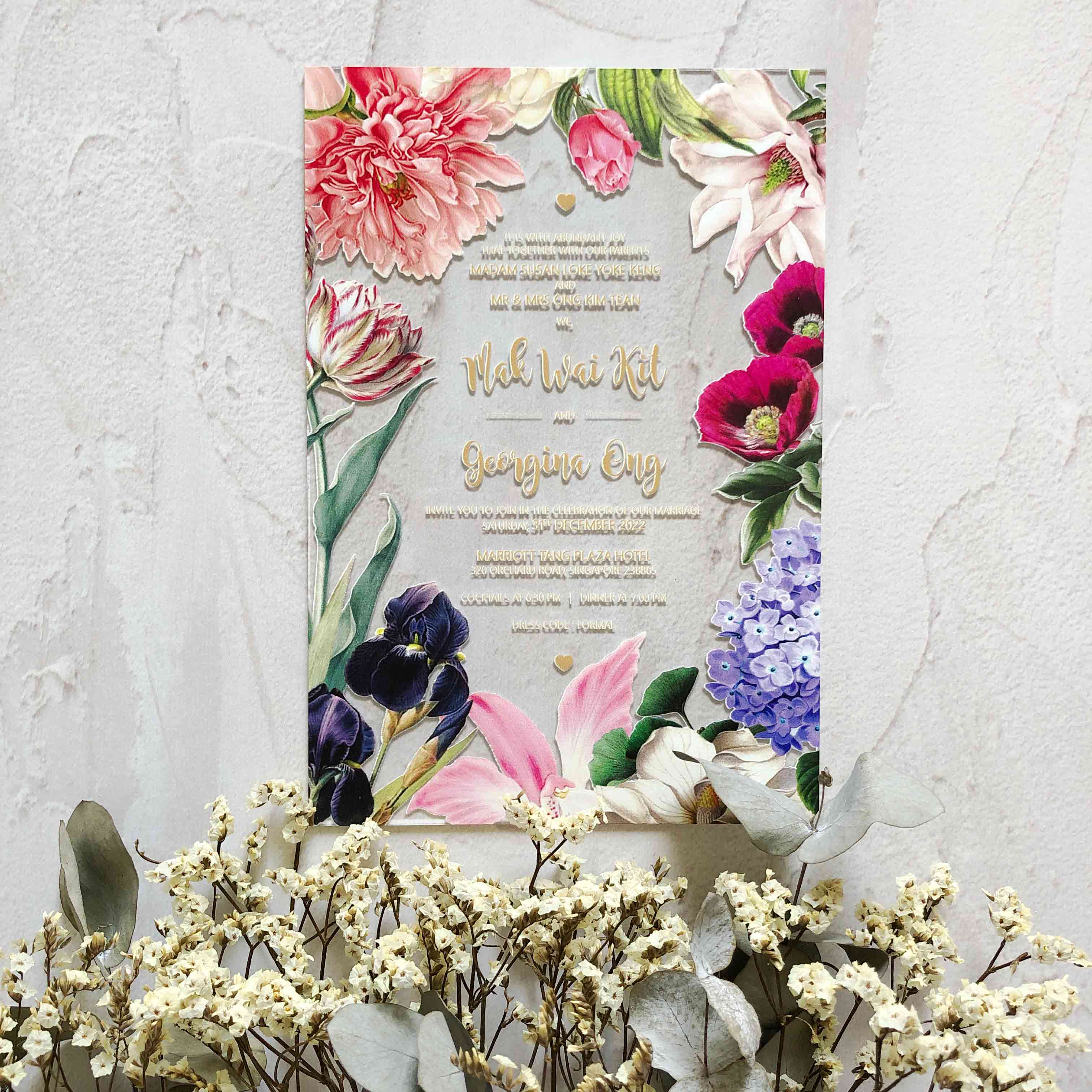 Acrylic Wedding Invitation (Elegant Colour)
