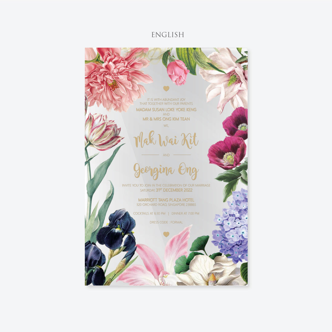 Acrylic Wedding Invitation (Elegant Colour)