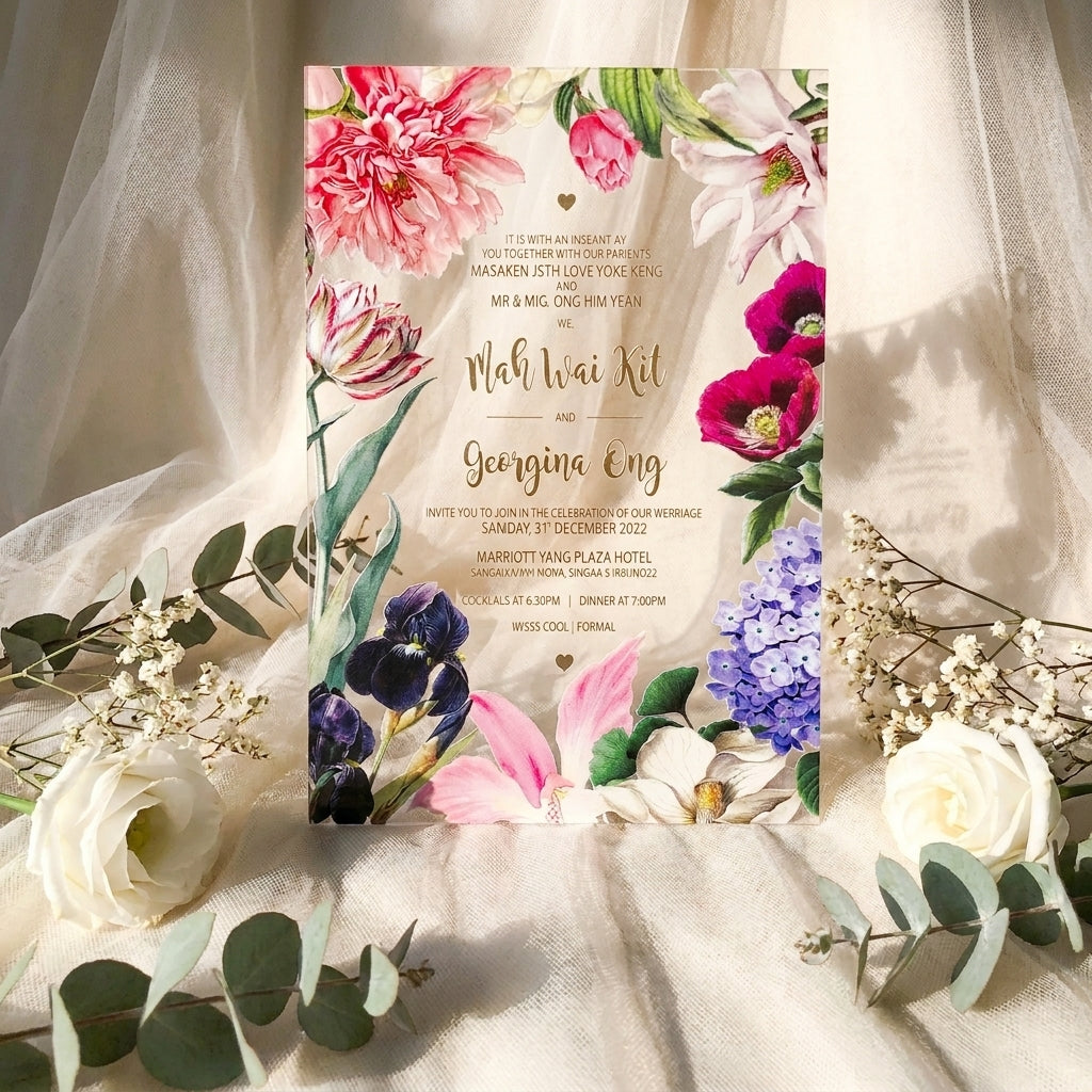 Acrylic Wedding Invitation (Elegant Colour)