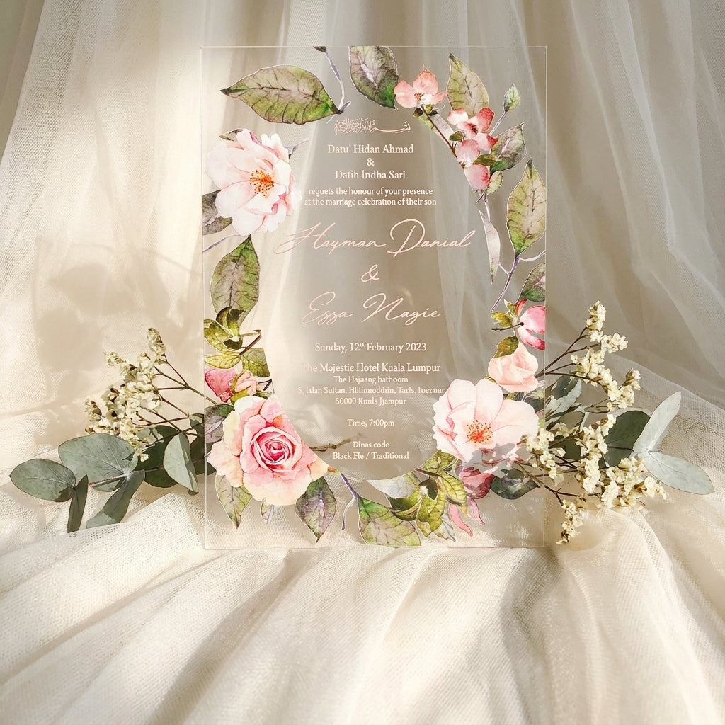 Acrylic Wedding Invitation (Elegant Colour)