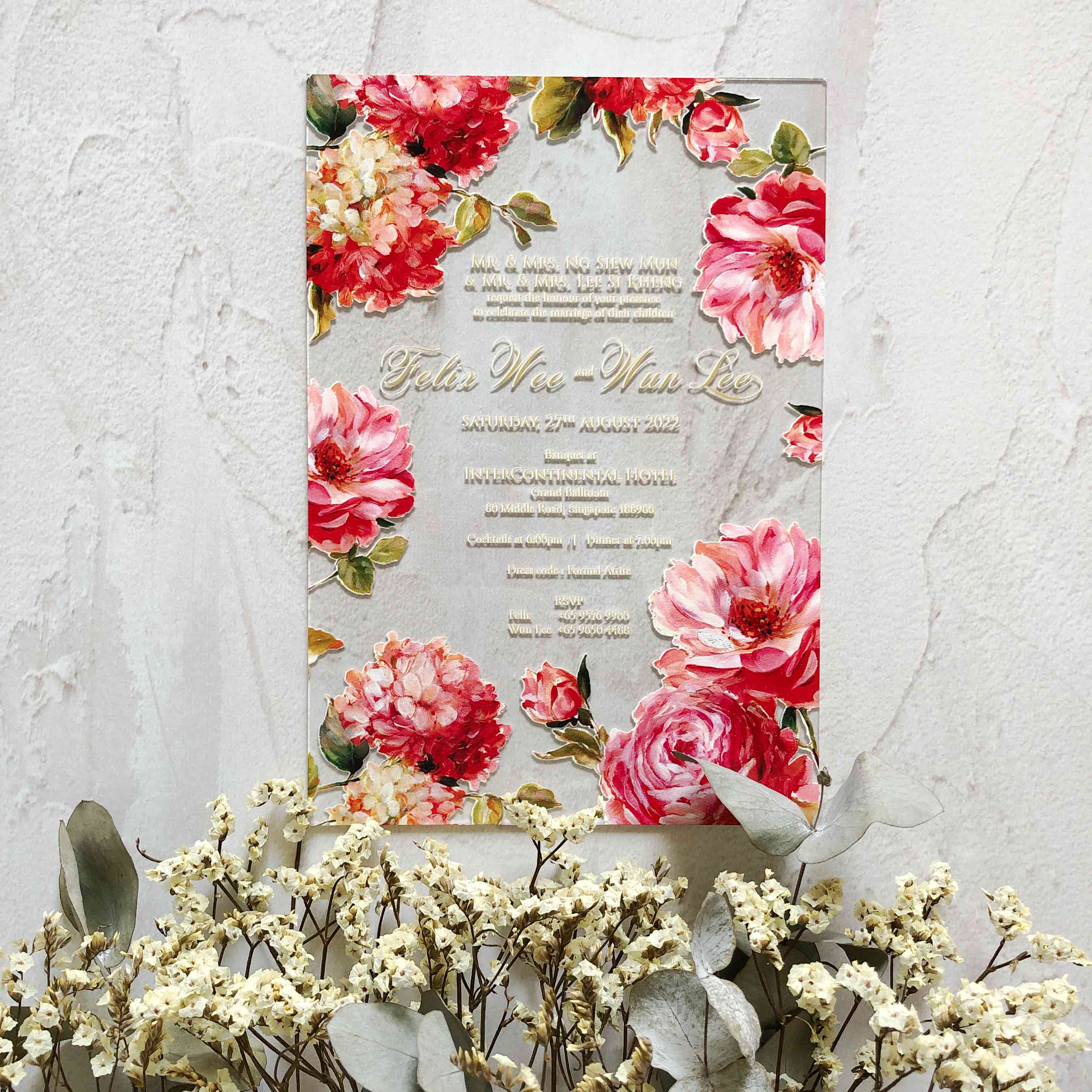 Acrylic Wedding Invitation (Elegant Colour)