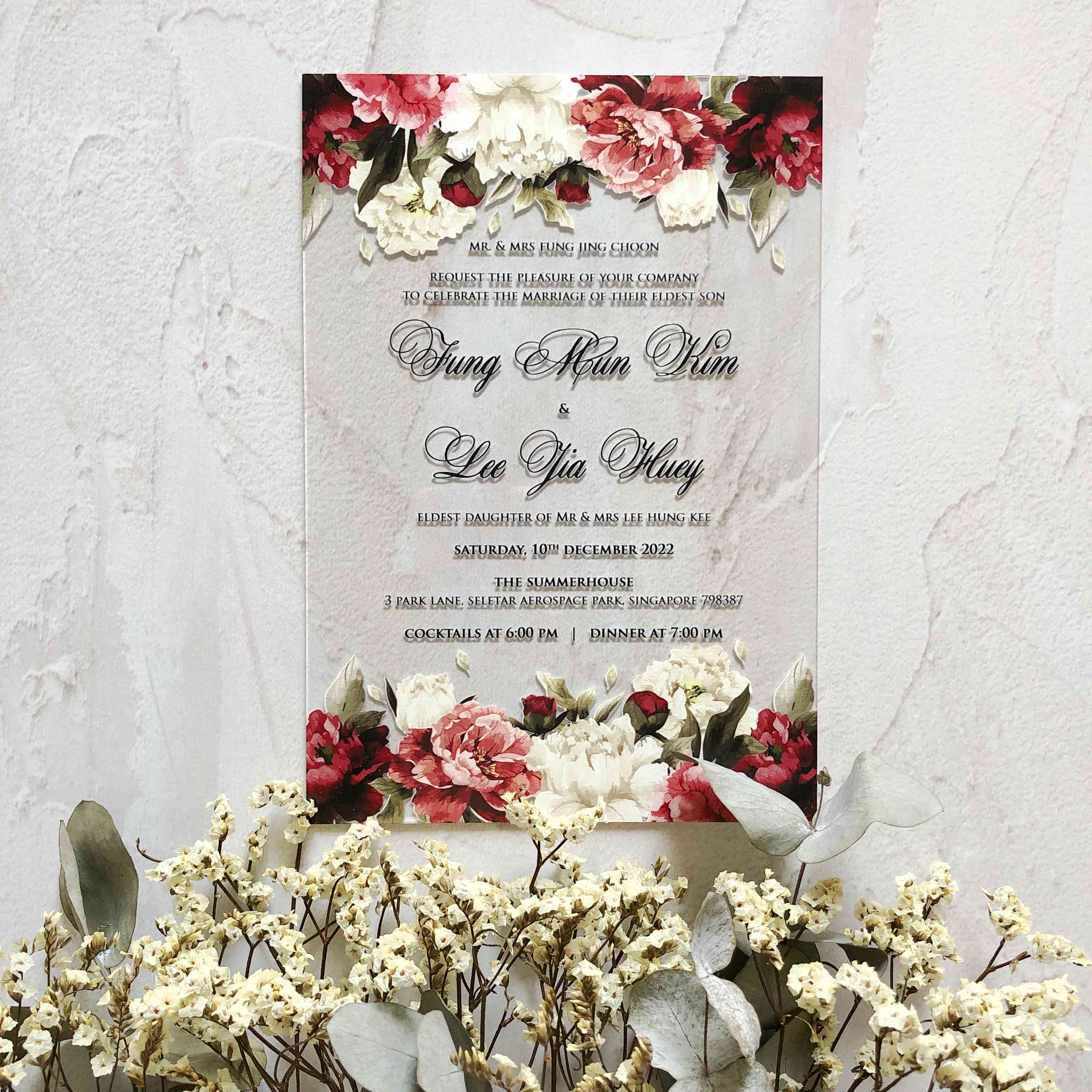 Acrylic Wedding Invitation (Elegant Colour)