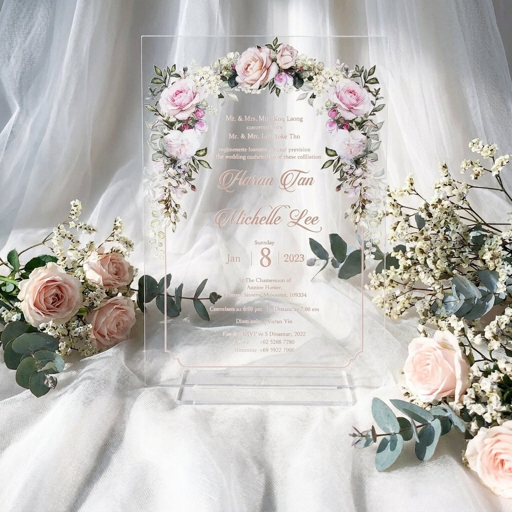 Acrylic Wedding Invitation (Elegant Colour)