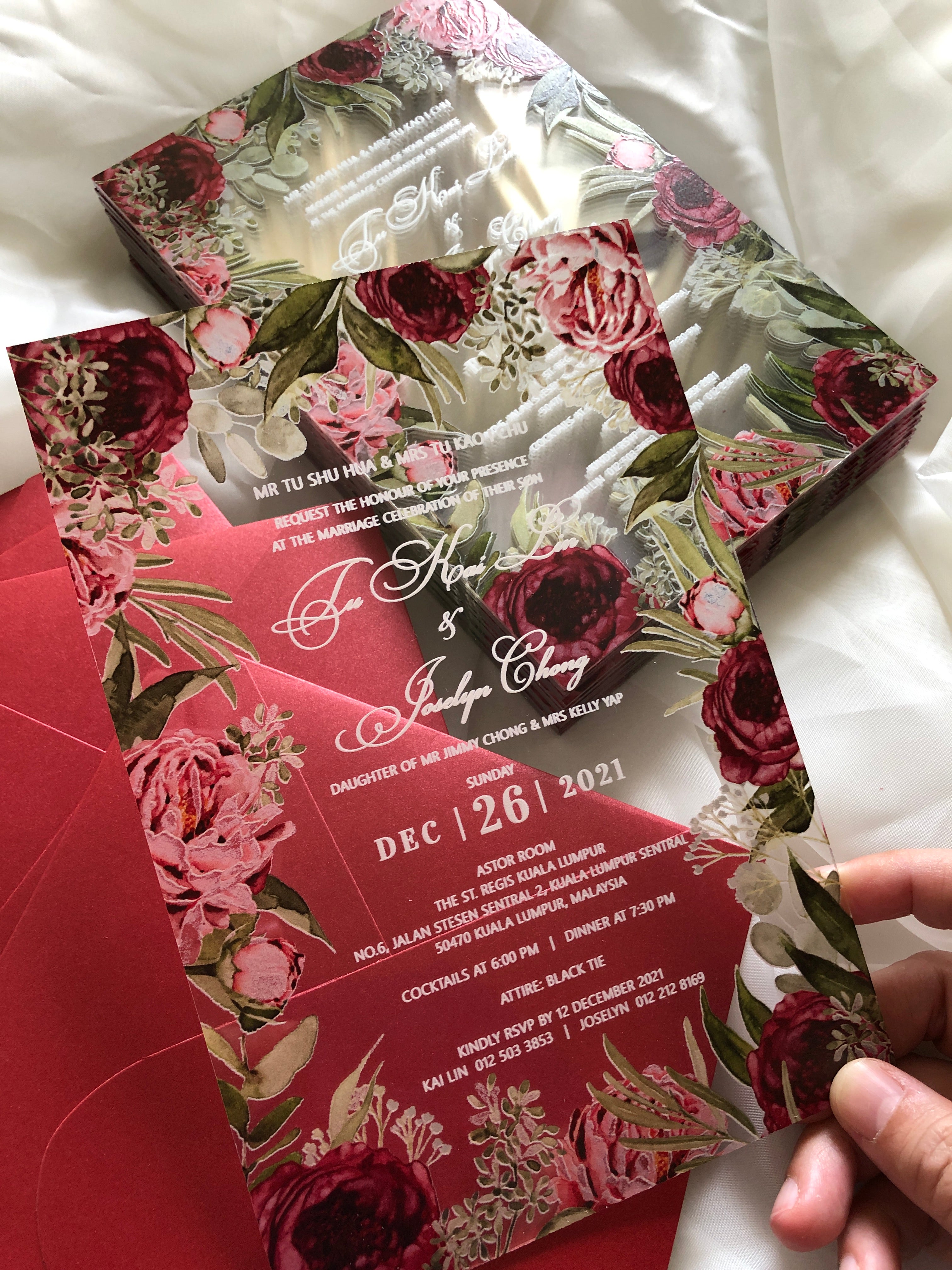 Acrylic Wedding Invitation (ELEGANT COLOUR)