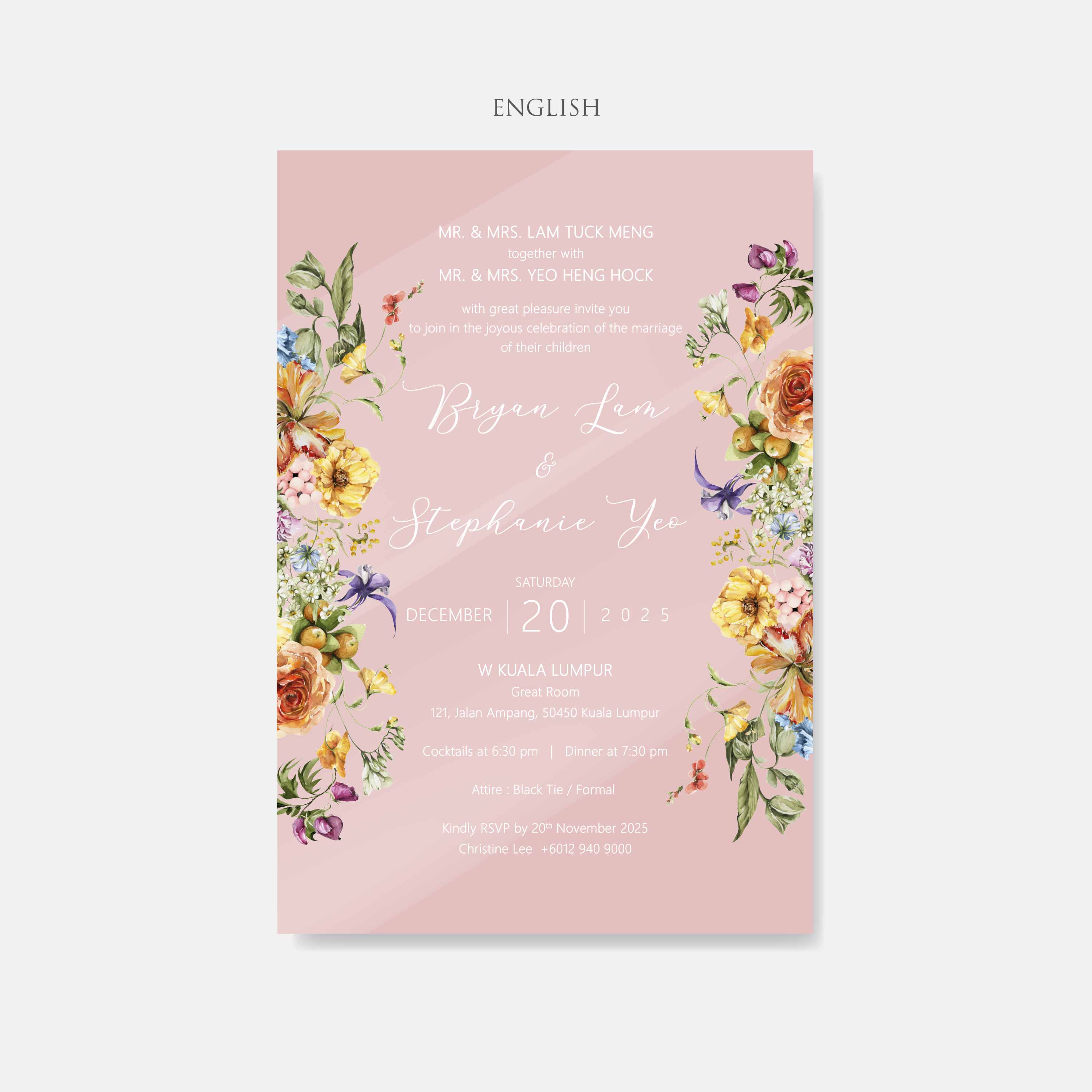 Mirror Acrylic Wedding Invitation