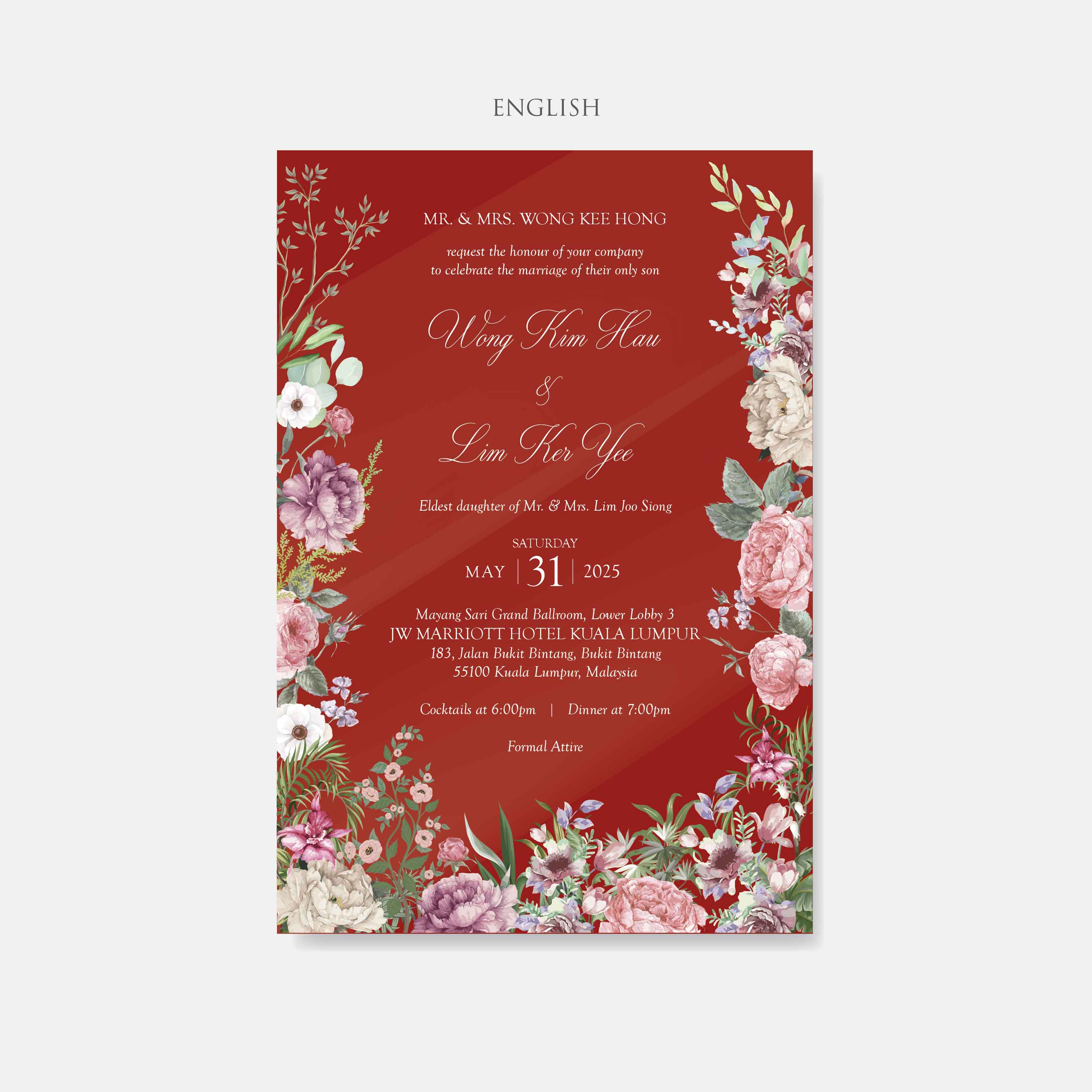 Mirror Acrylic Wedding Invitation