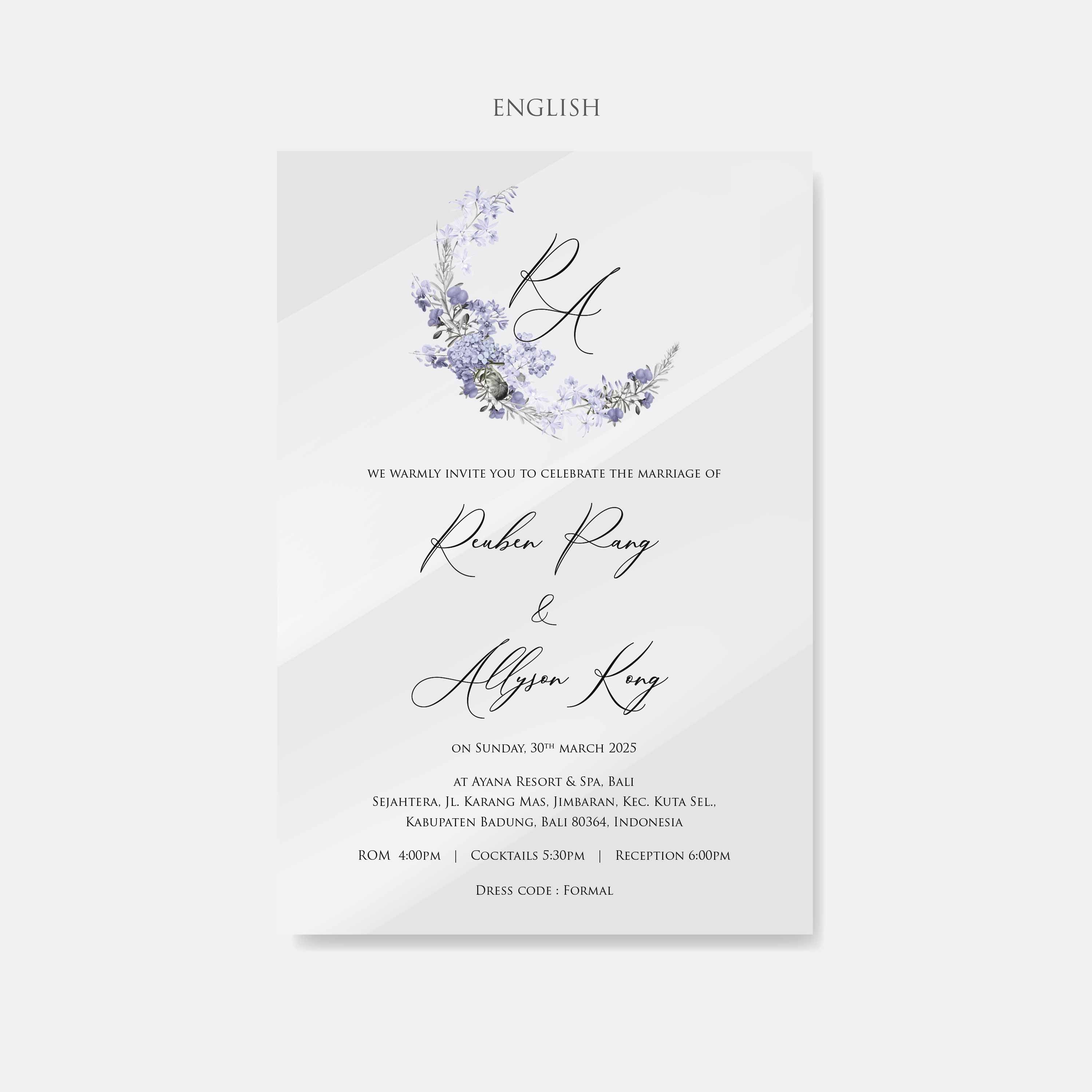 Mirror Acrylic Wedding Invitation
