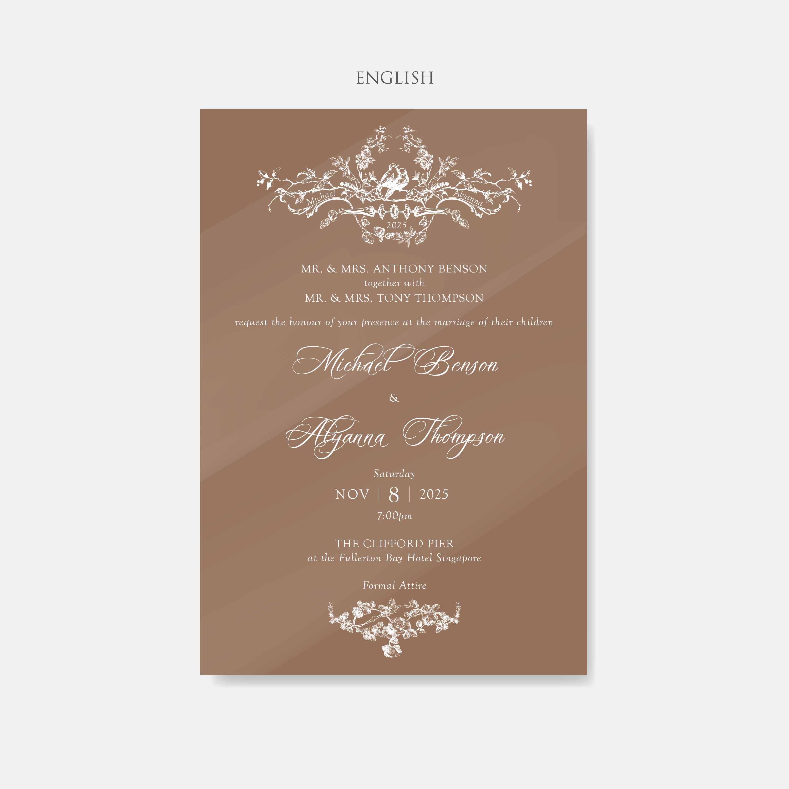 Mirror Acrylic Wedding Invitation