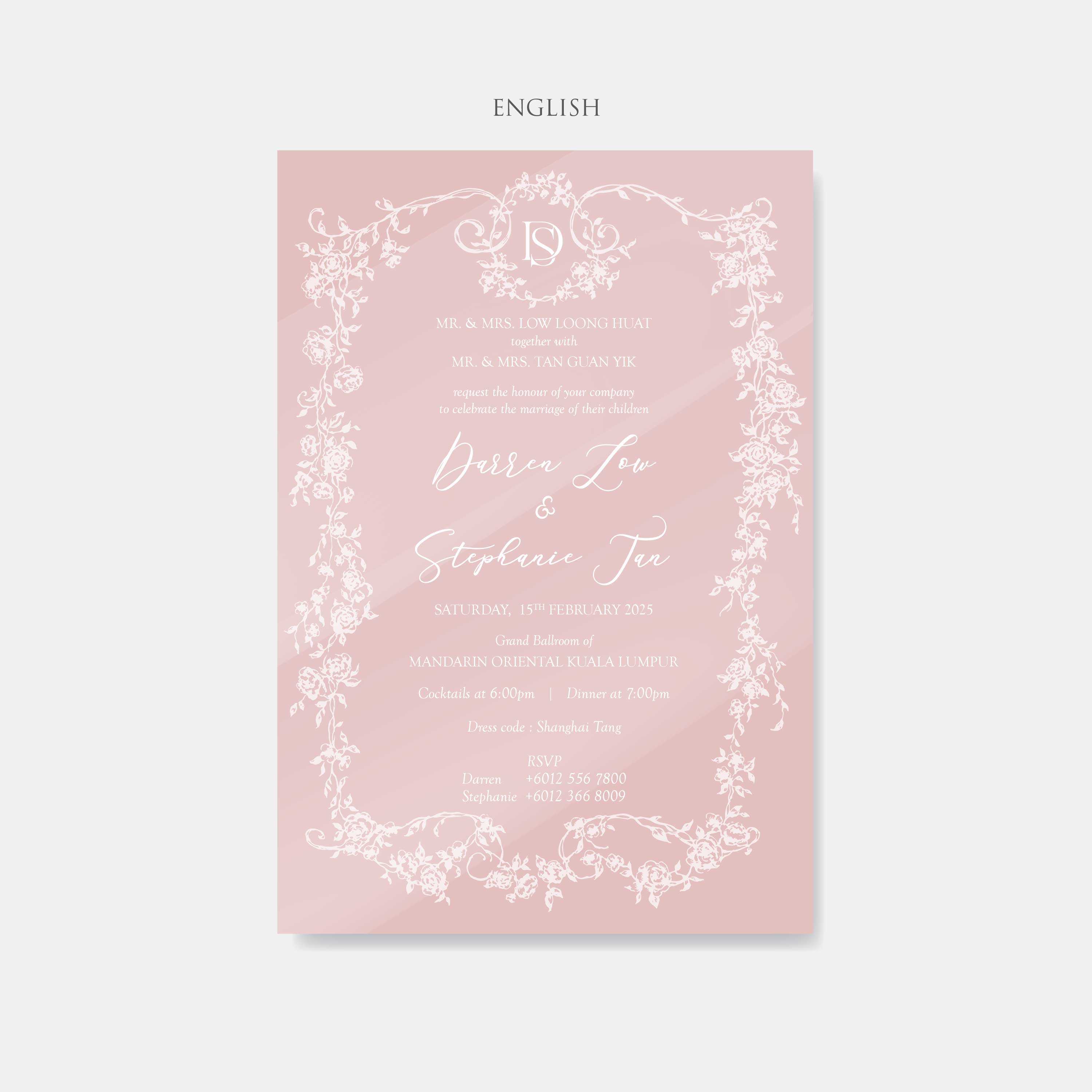 Mirror Acrylic Wedding Invitation