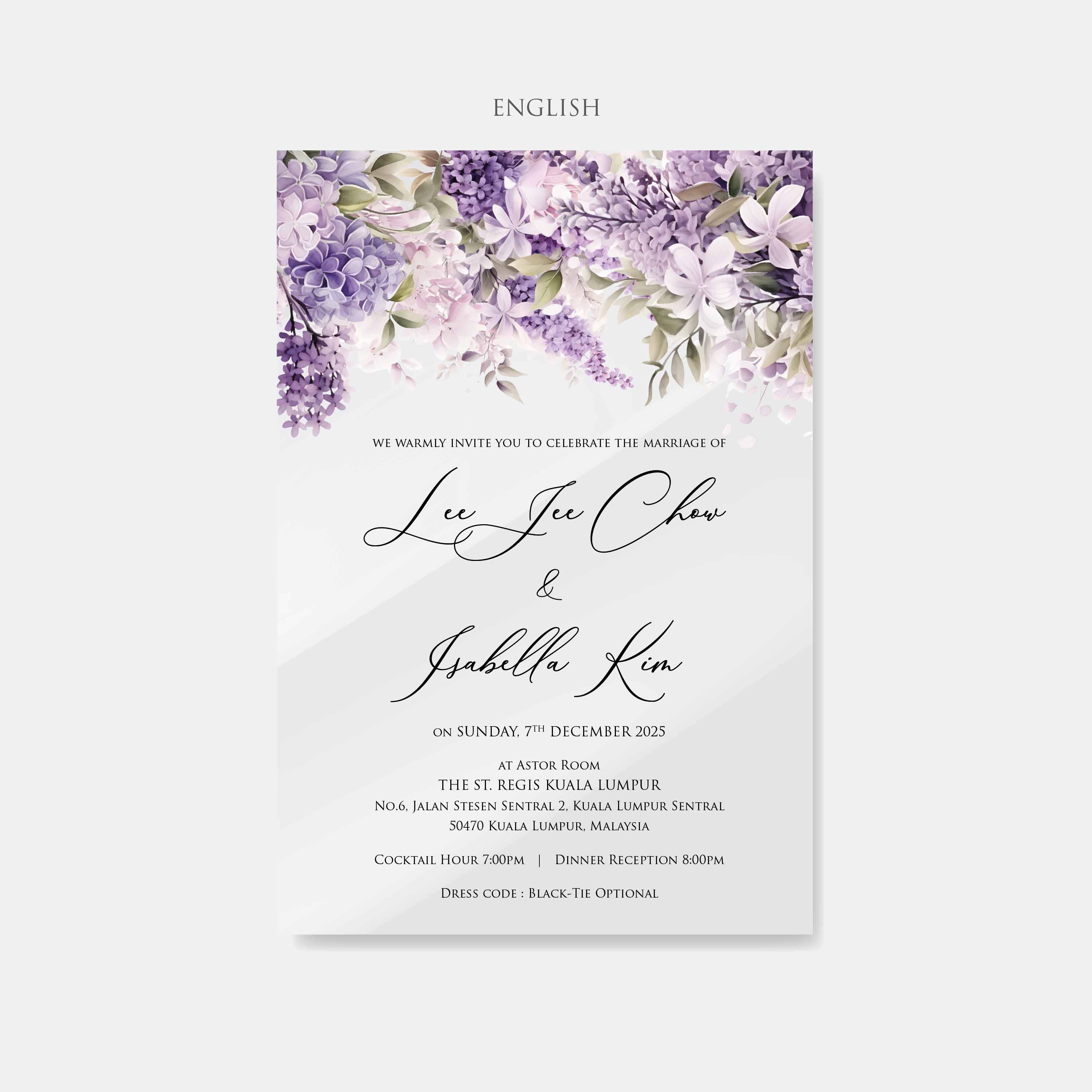 Mirror Acrylic Wedding Invitation