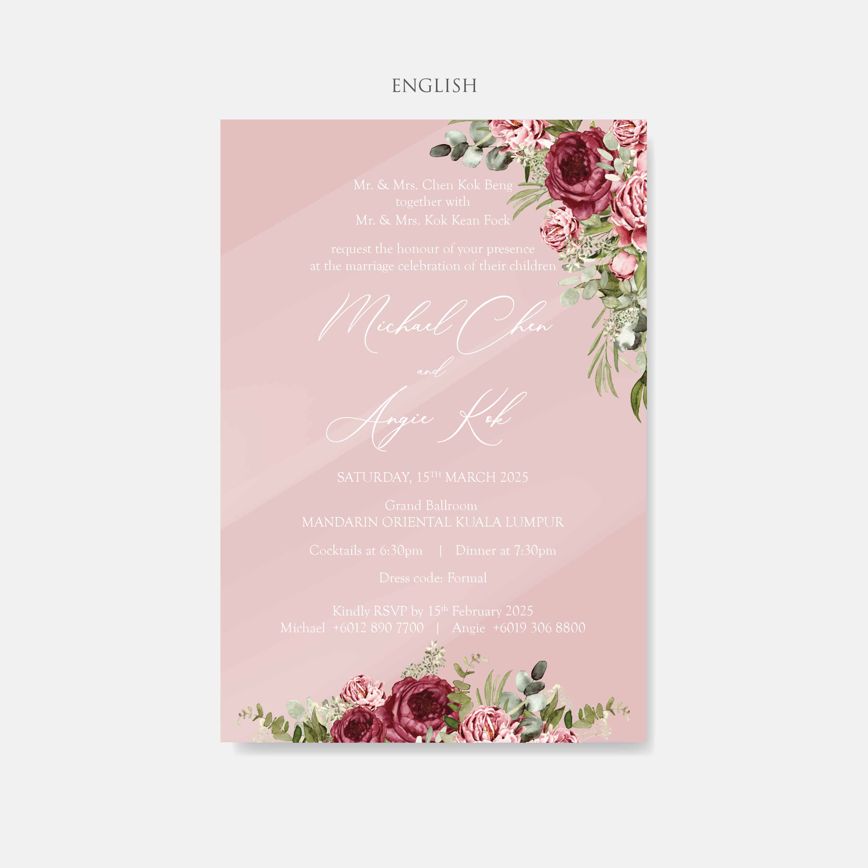 Mirror Acrylic Wedding Invitation