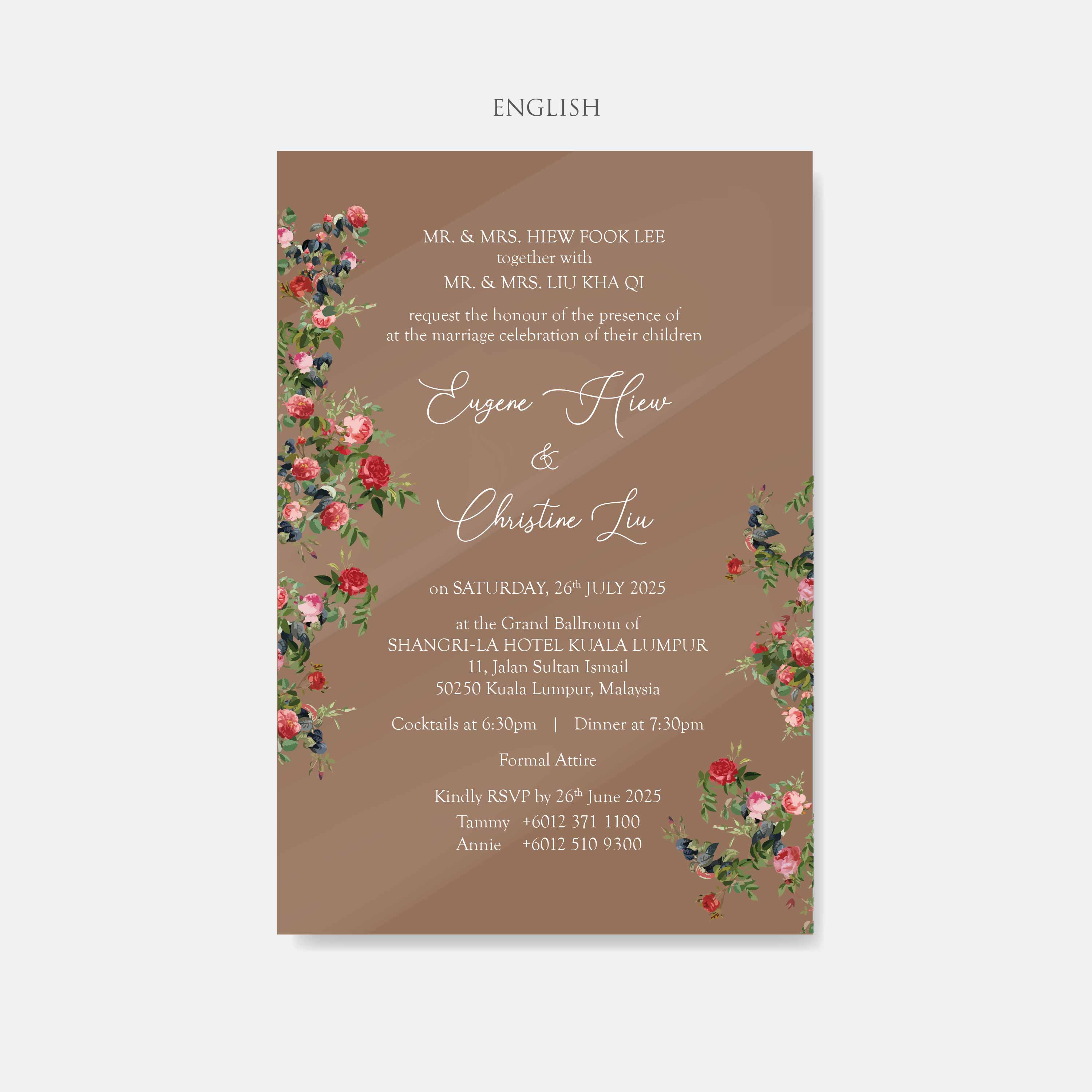 Mirror Acrylic Wedding Invitation