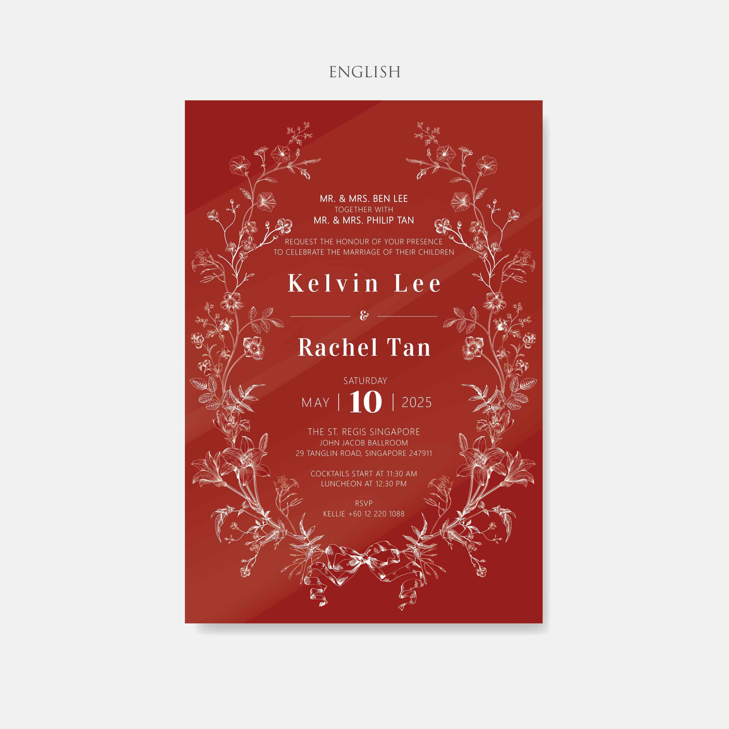 Mirror Acrylic Wedding Invitation