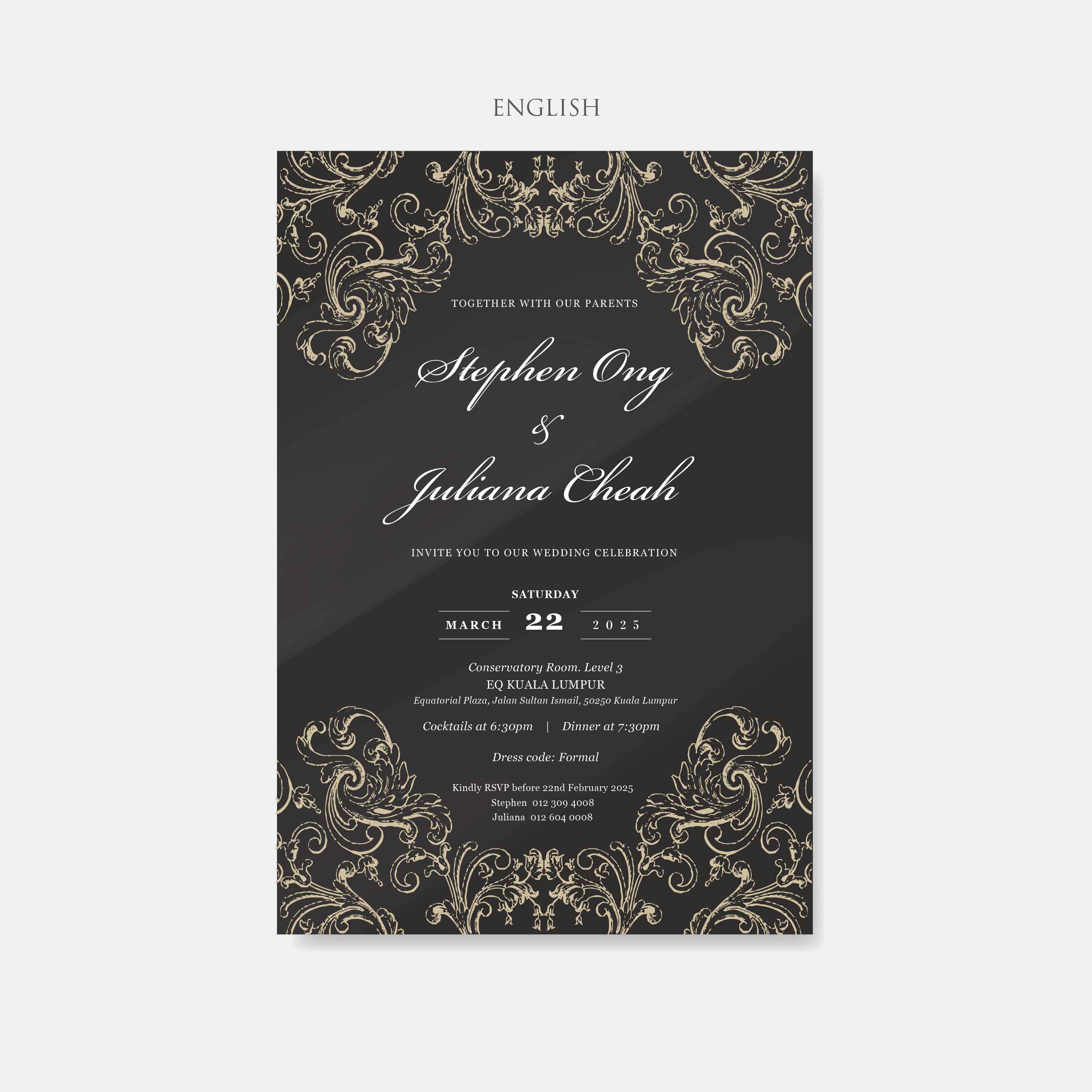 Mirror Acrylic Wedding Invitation