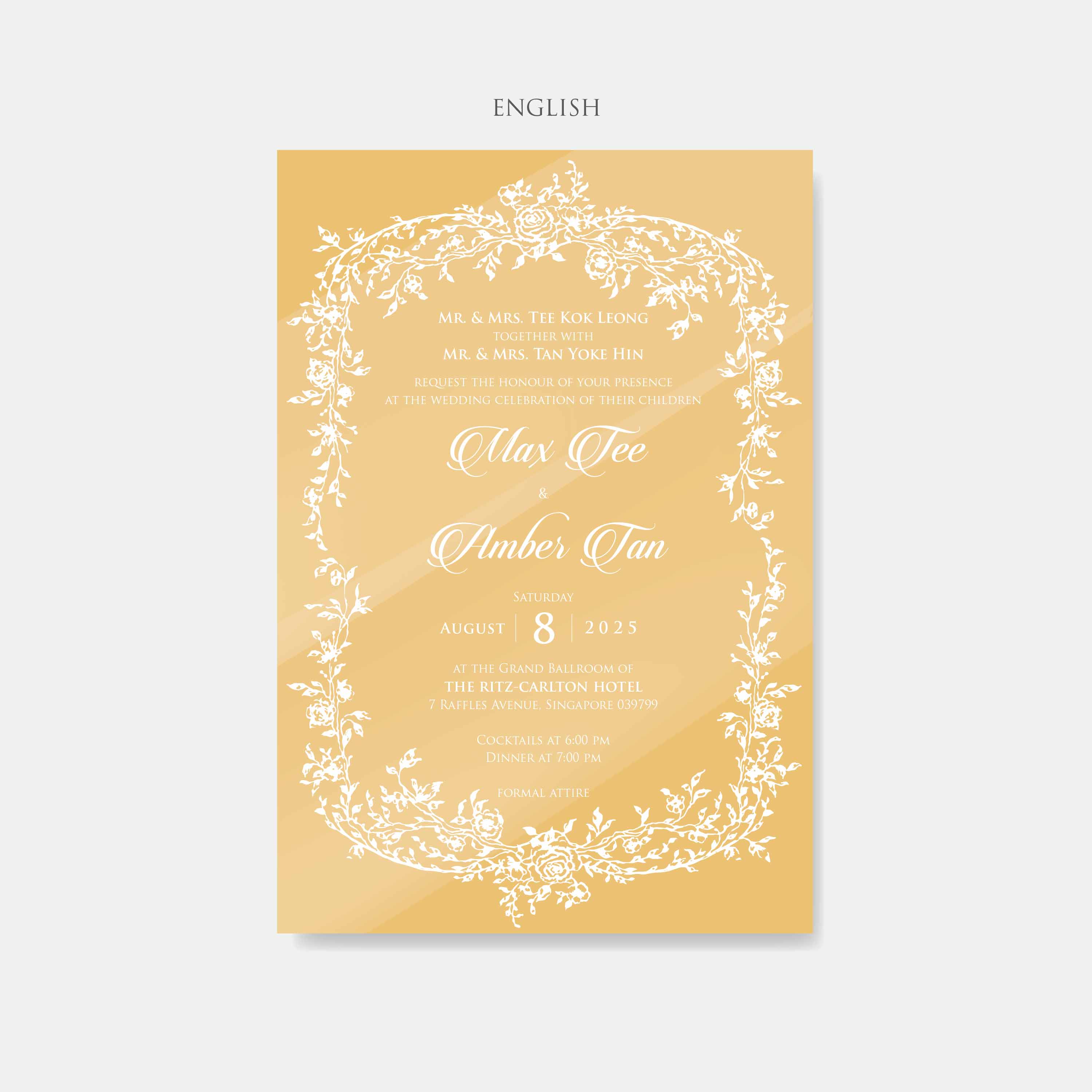 Mirror Acrylic Wedding Invitation